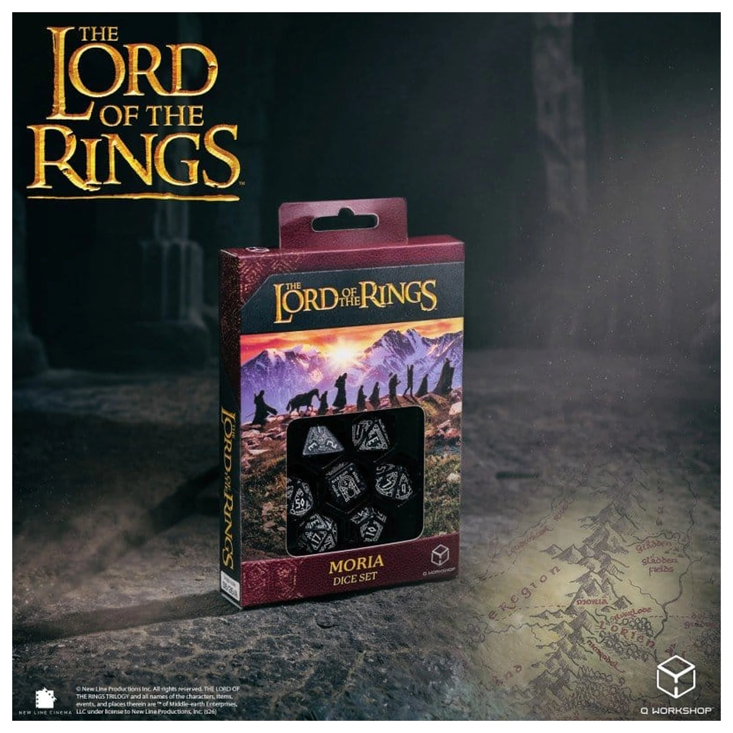 The Lord of the Rings Würfel-Set von 7 Moria (Glow in the Dark) Produktfoto