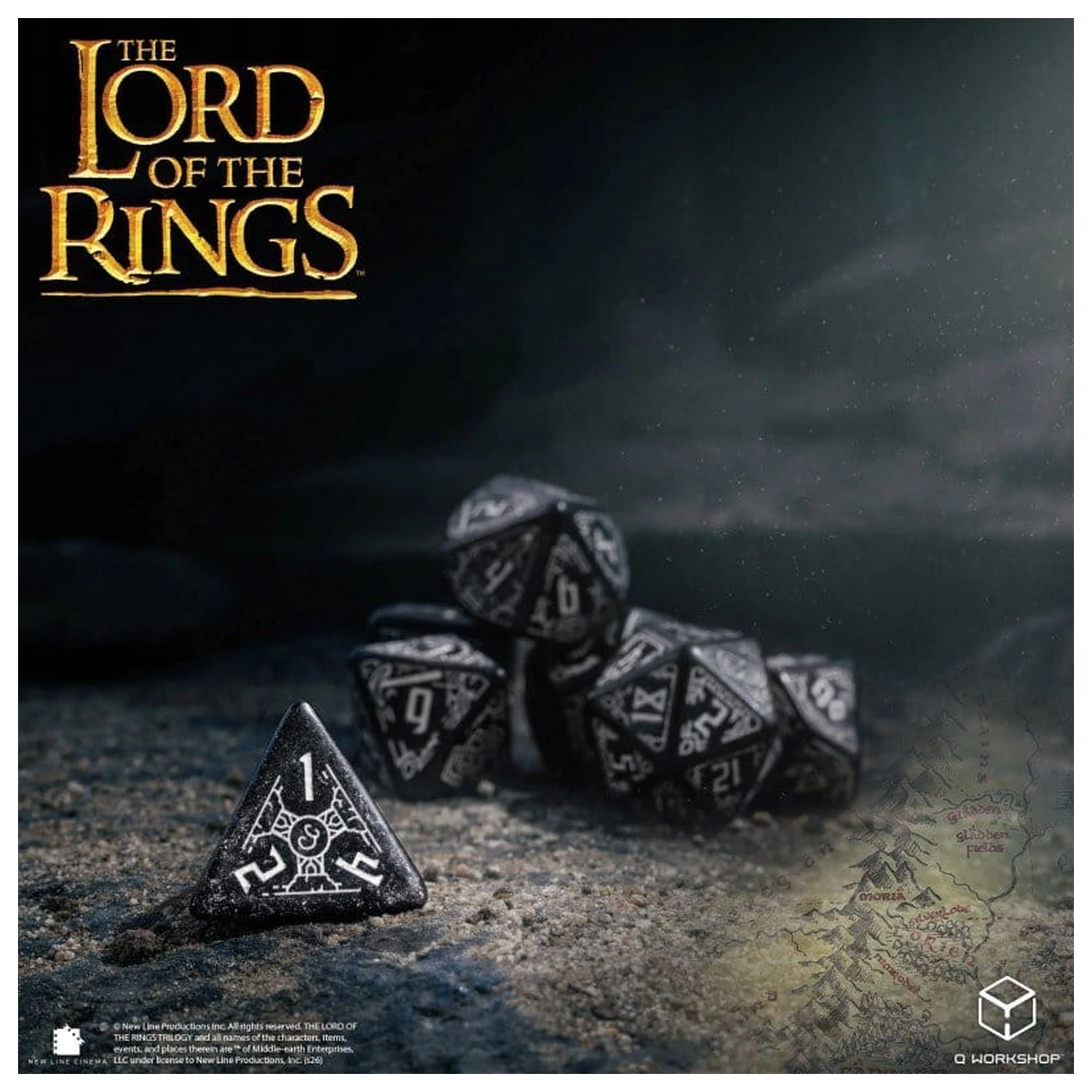 The Lord of the Rings Würfel-Set von 7 Moria (Glow in the Dark) Produktfoto