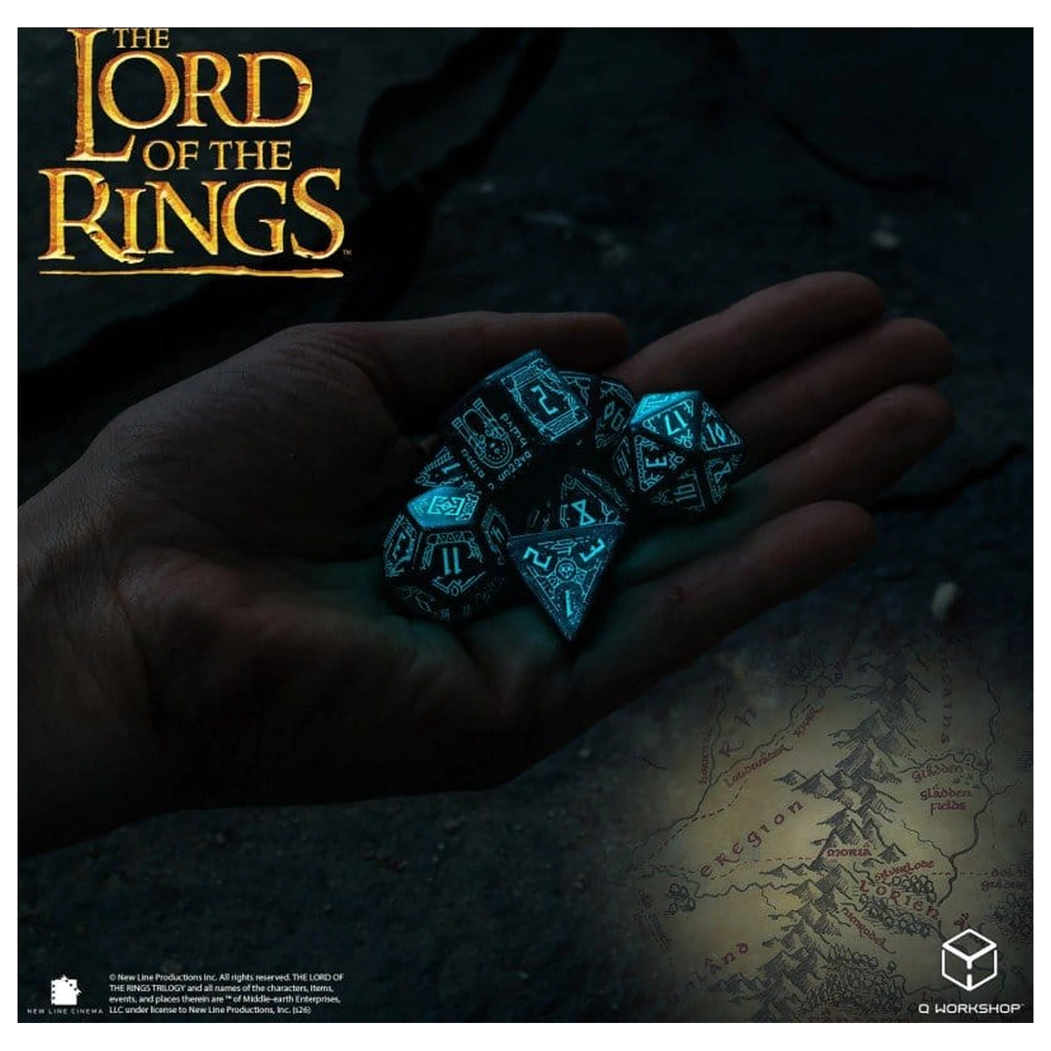 The Lord of the Rings Würfel-Set von 7 Moria (Glow in the Dark) Produktfoto