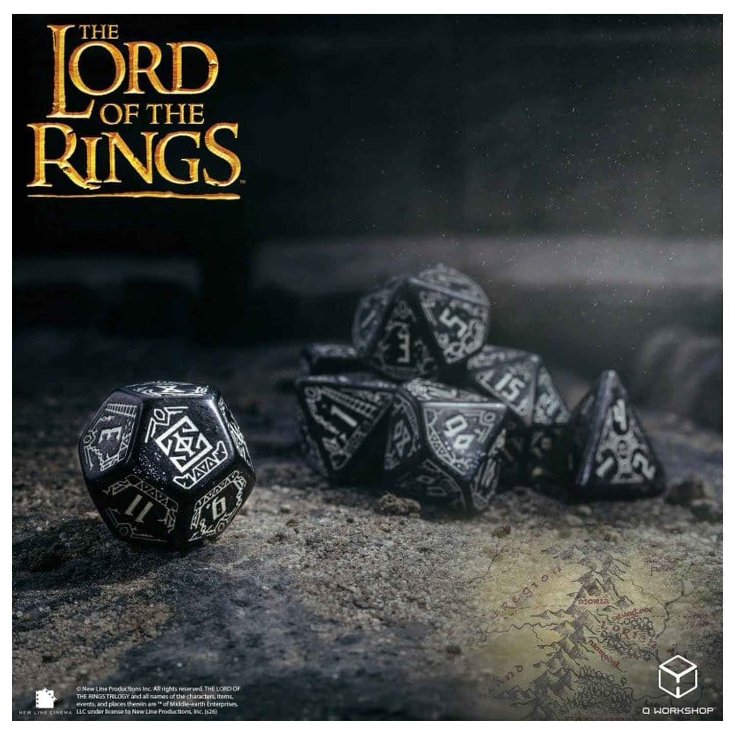 The Lord of the Rings Würfel-Set von 7 Moria (Glow in the Dark) Produktfoto