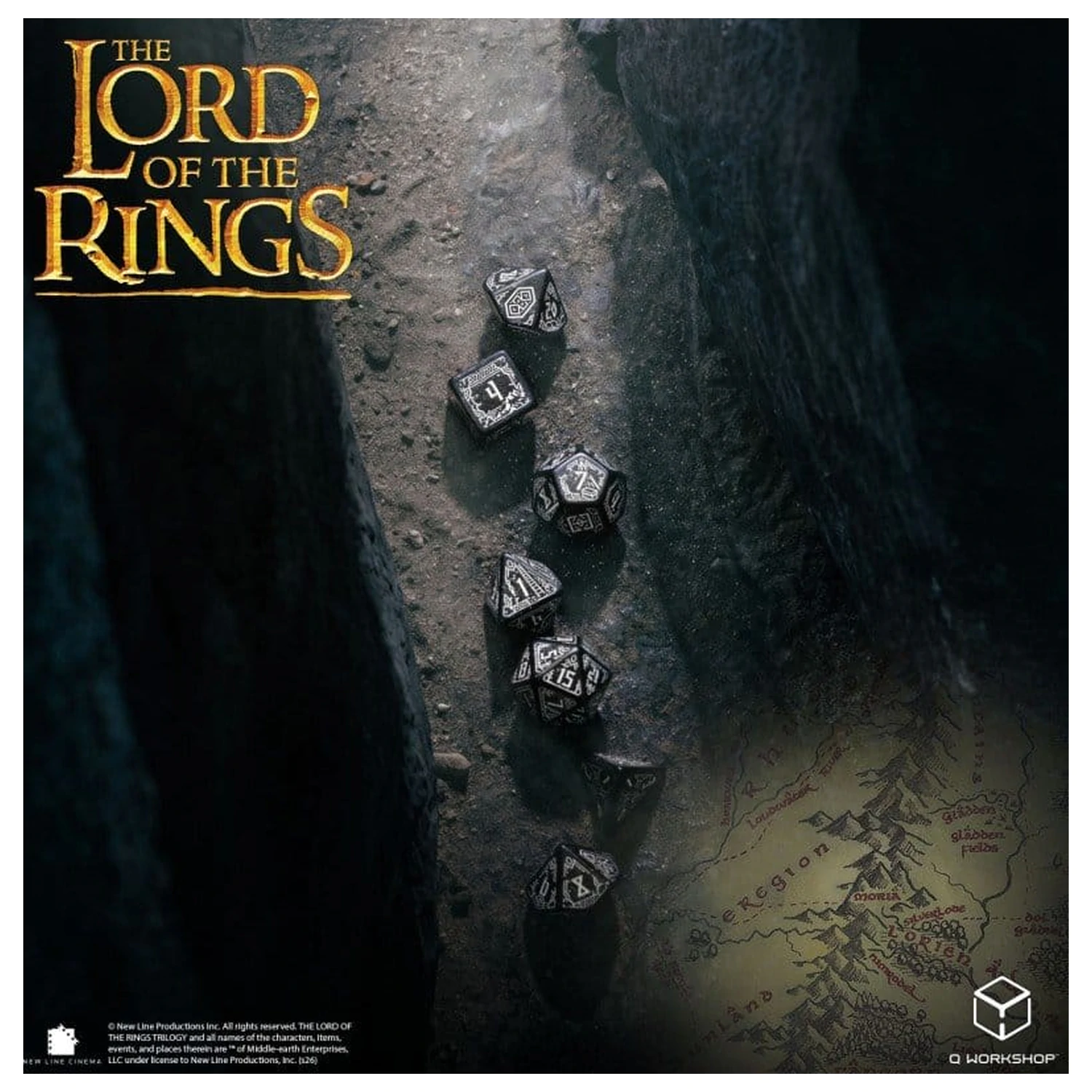The Lord of the Rings Würfel-Set von 7 Moria (Glow in the Dark) Produktfoto