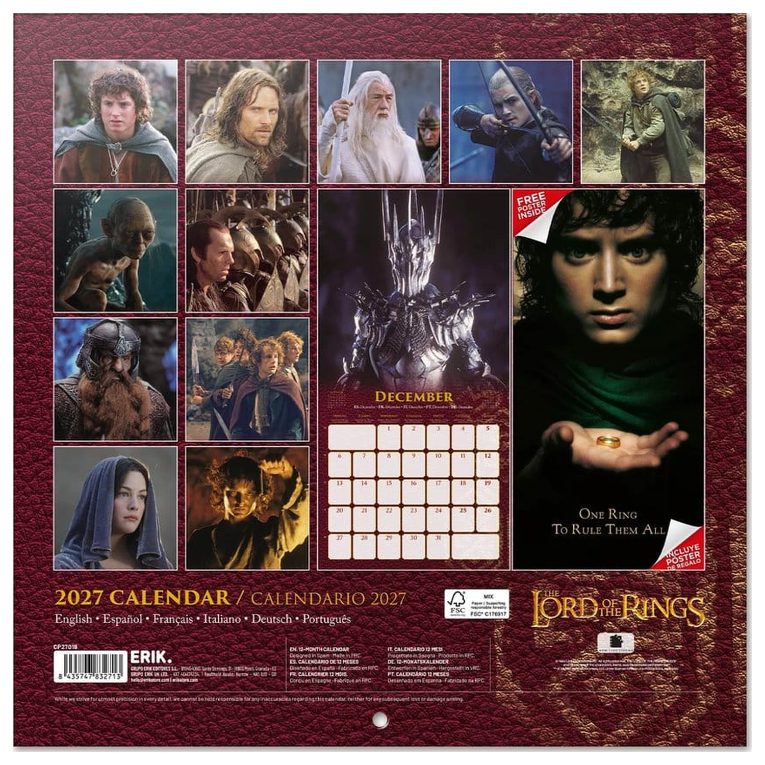 The Lord of the Rings Wandkalender 2027 30 x 30 cm Produktfoto