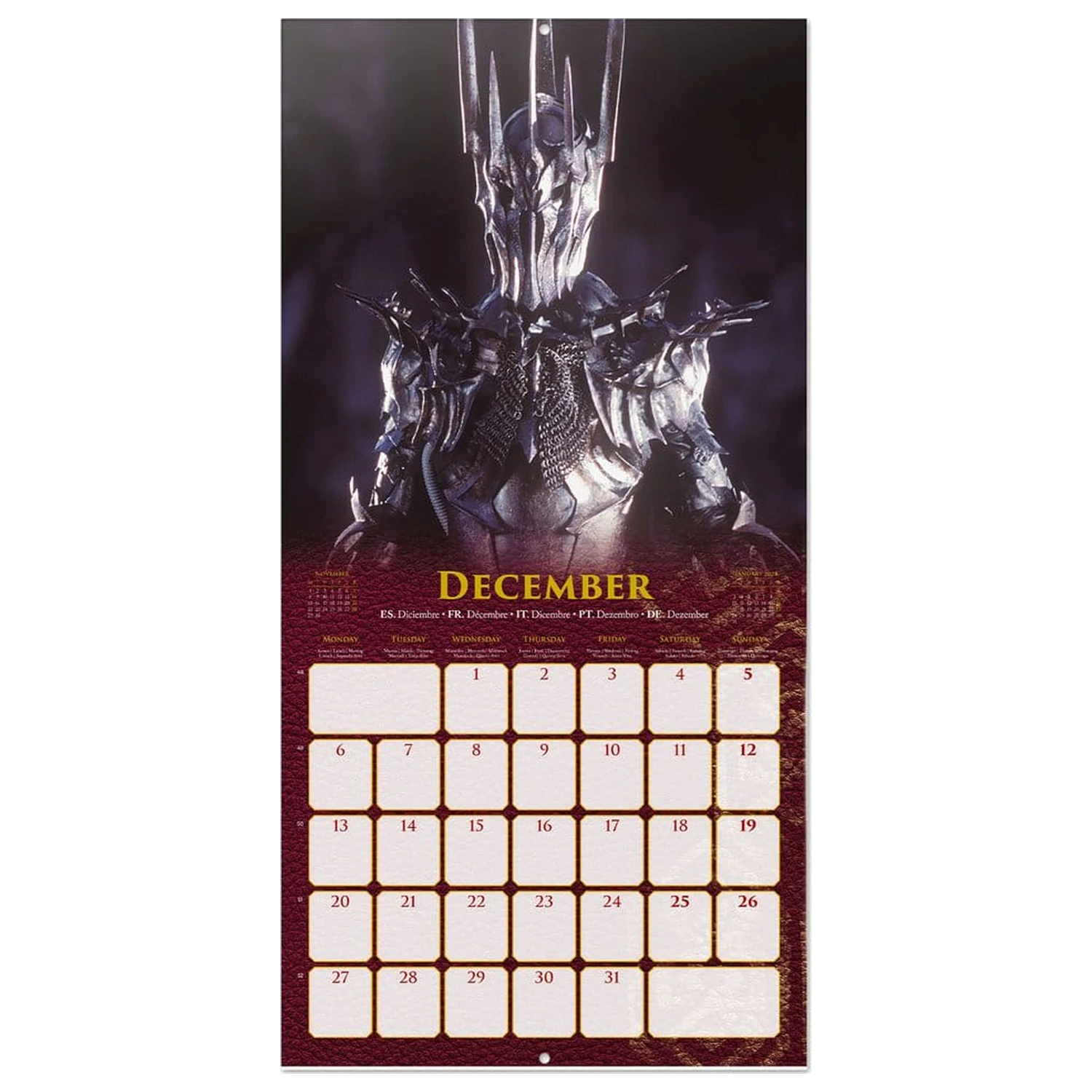 The Lord of the Rings Wandkalender 2027 30 x 30 cm Produktfoto