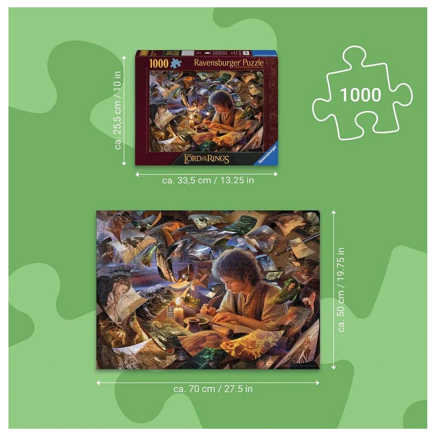 The Lord of the Rings Jigsaw Puzzle Frodos Reise (1000 Teile) Produktfoto