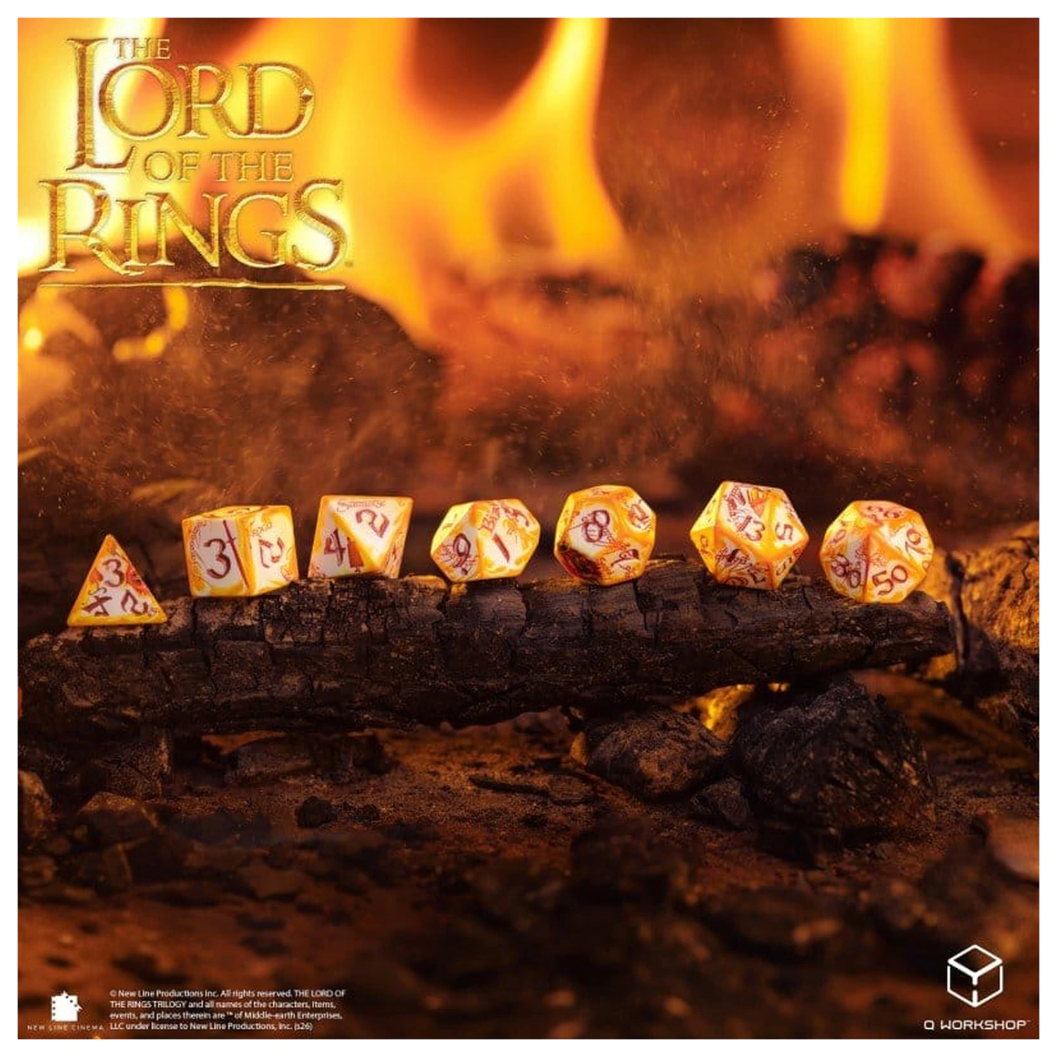 The Lord of the Rings Full Art Würfel-Set von 7 Ring-bearers (Whitefire Radiance) Produktfoto