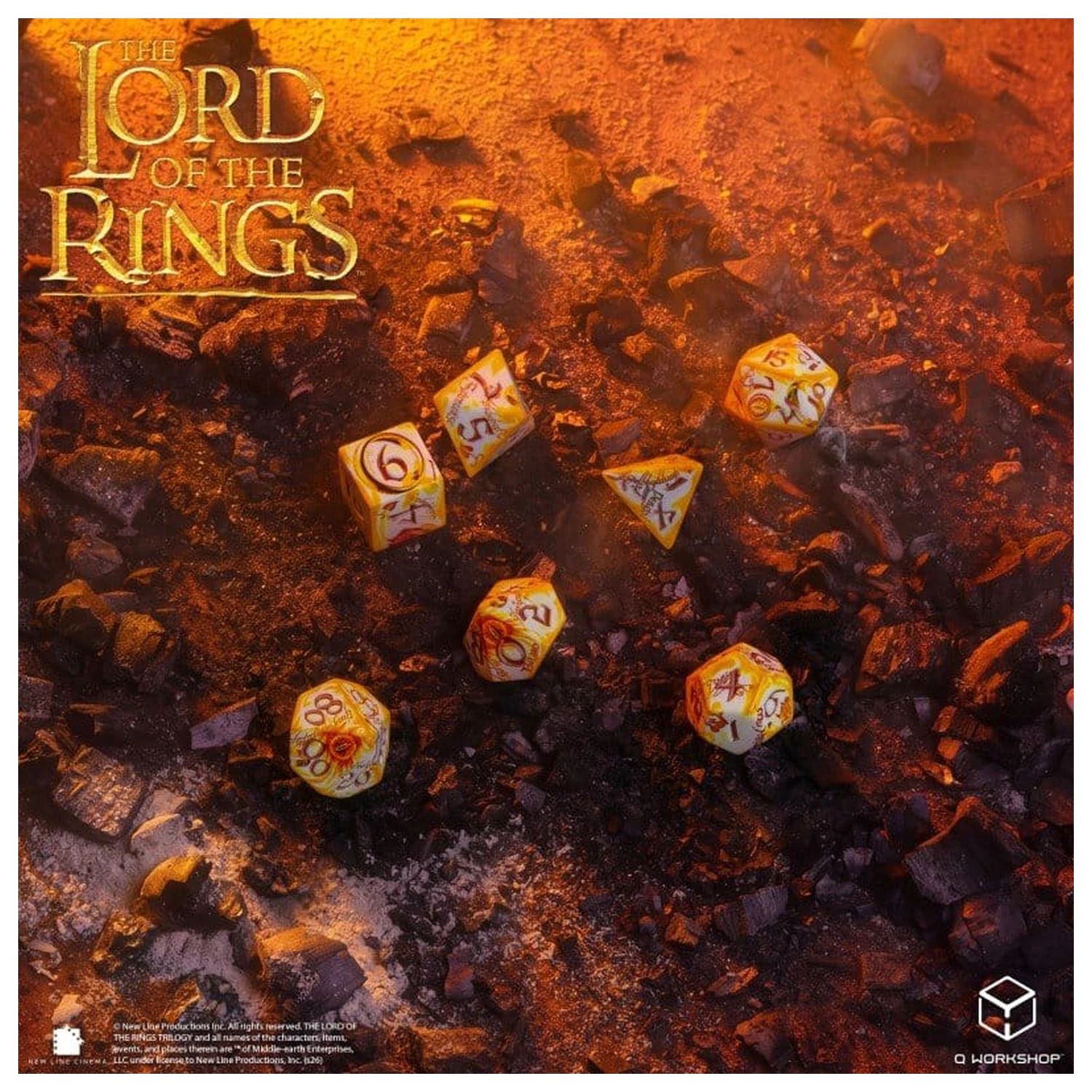 The Lord of the Rings Full Art Würfel-Set von 7 Ring-bearers (Whitefire Radiance) Produktfoto