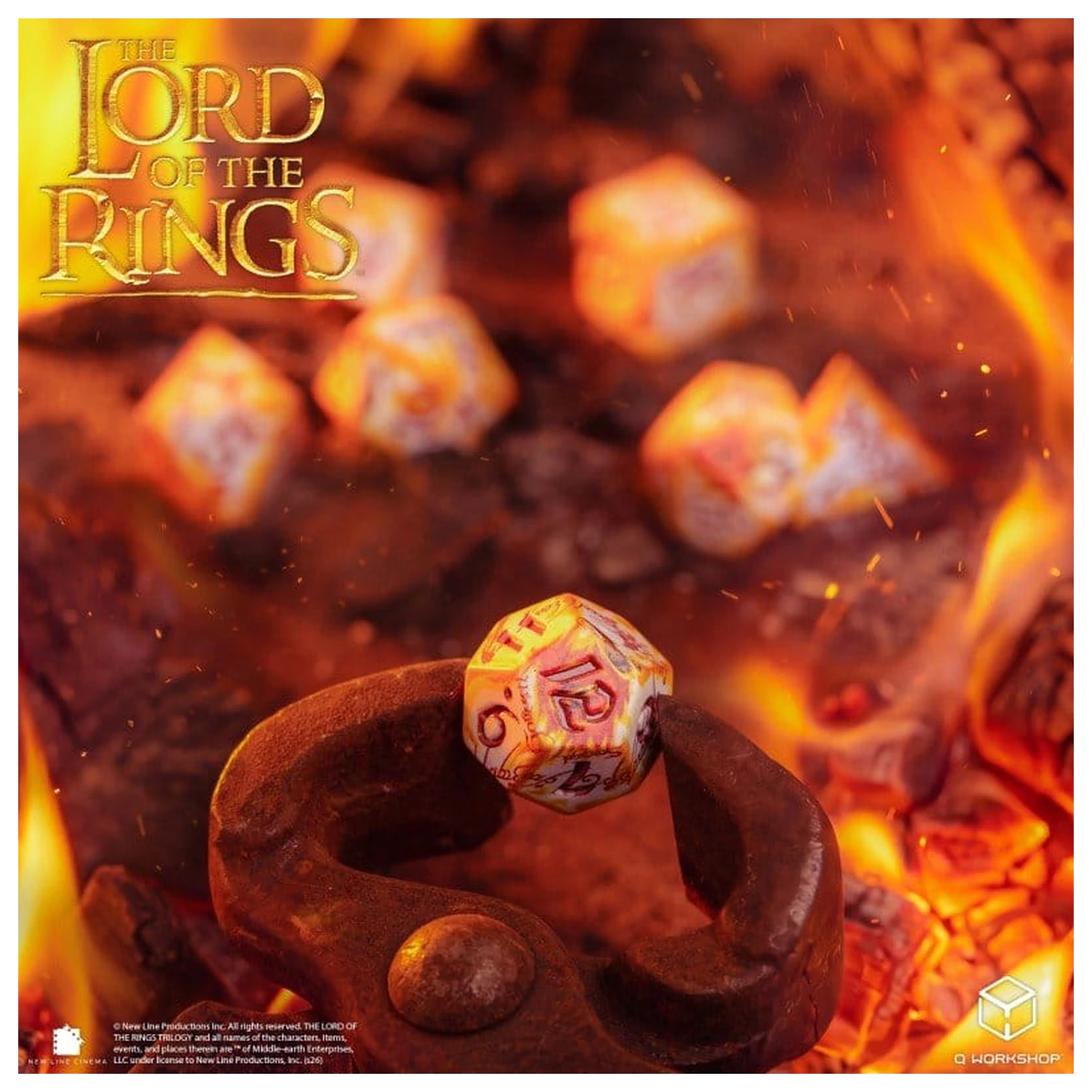 The Lord of the Rings Full Art Würfel-Set von 7 Ring-bearers (Whitefire Radiance) Produktfoto