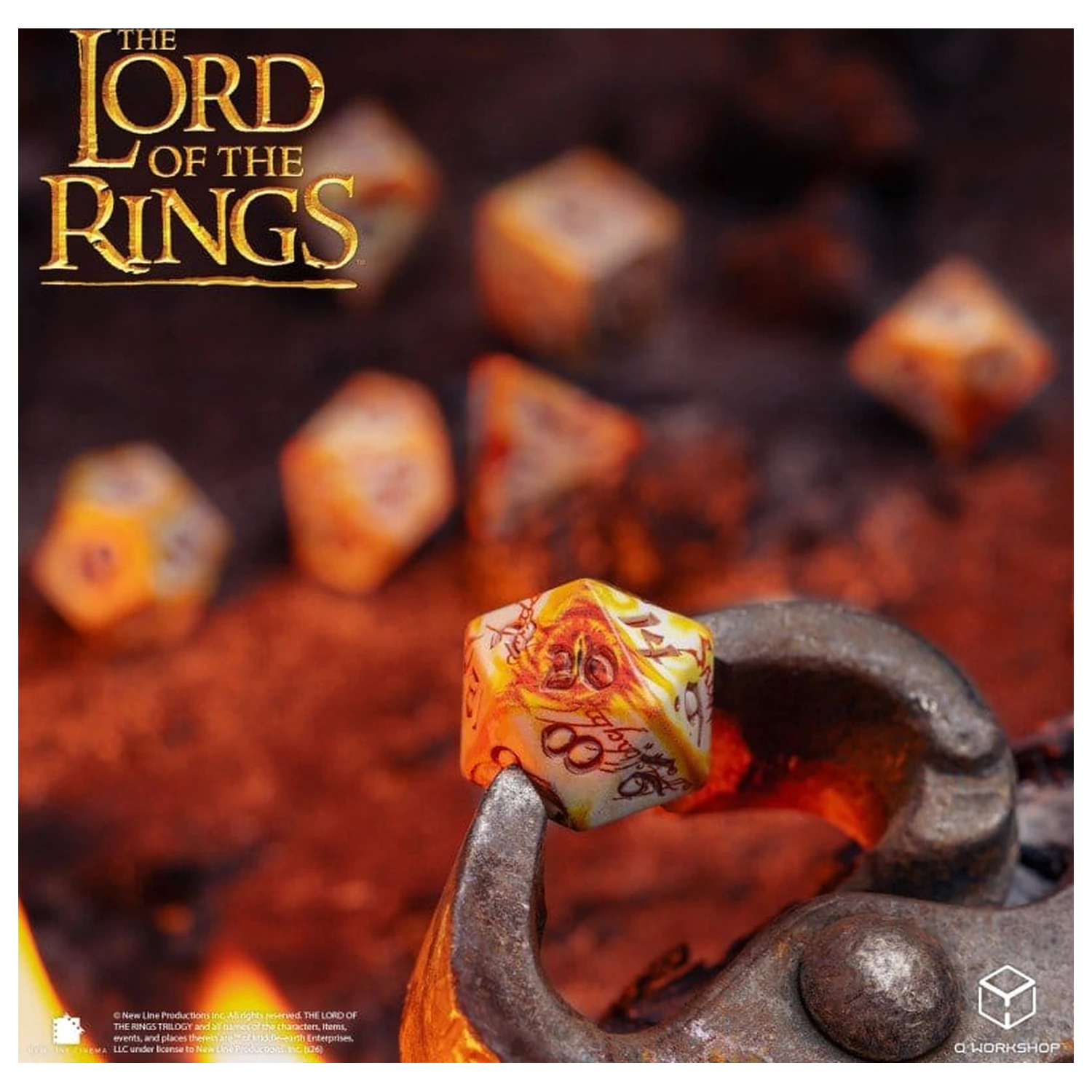 The Lord of the Rings Full Art Würfel-Set von 7 Ring-bearers (Whitefire Radiance) Produktfoto