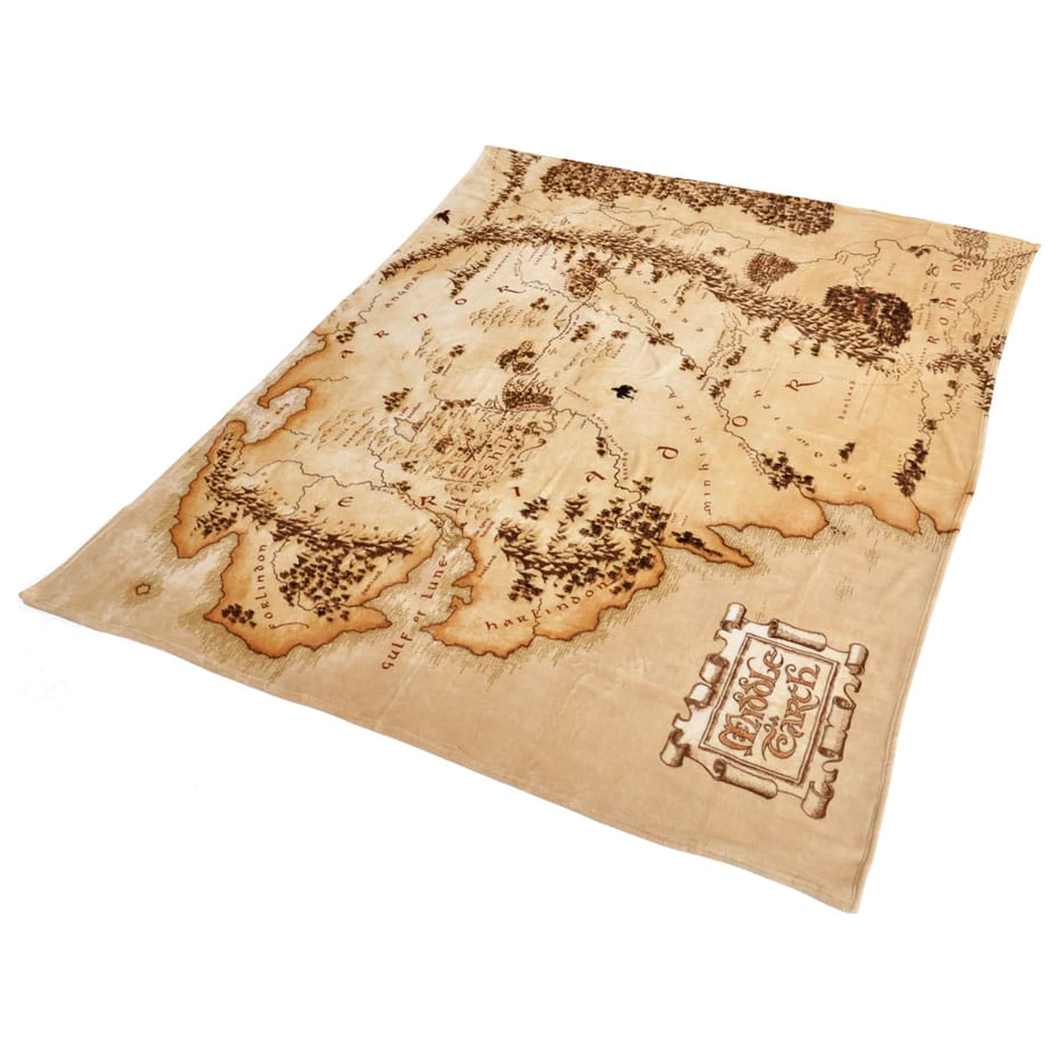 The Lord of the Rings Kuscheldecke Middleearth Karte 180 x 200 cm Produktfoto