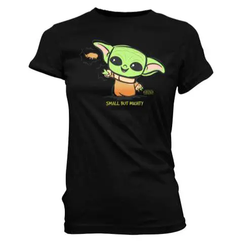 The Mandalorian Cute Yoda Force T-Shirt für Damen Schwarz Produktfoto