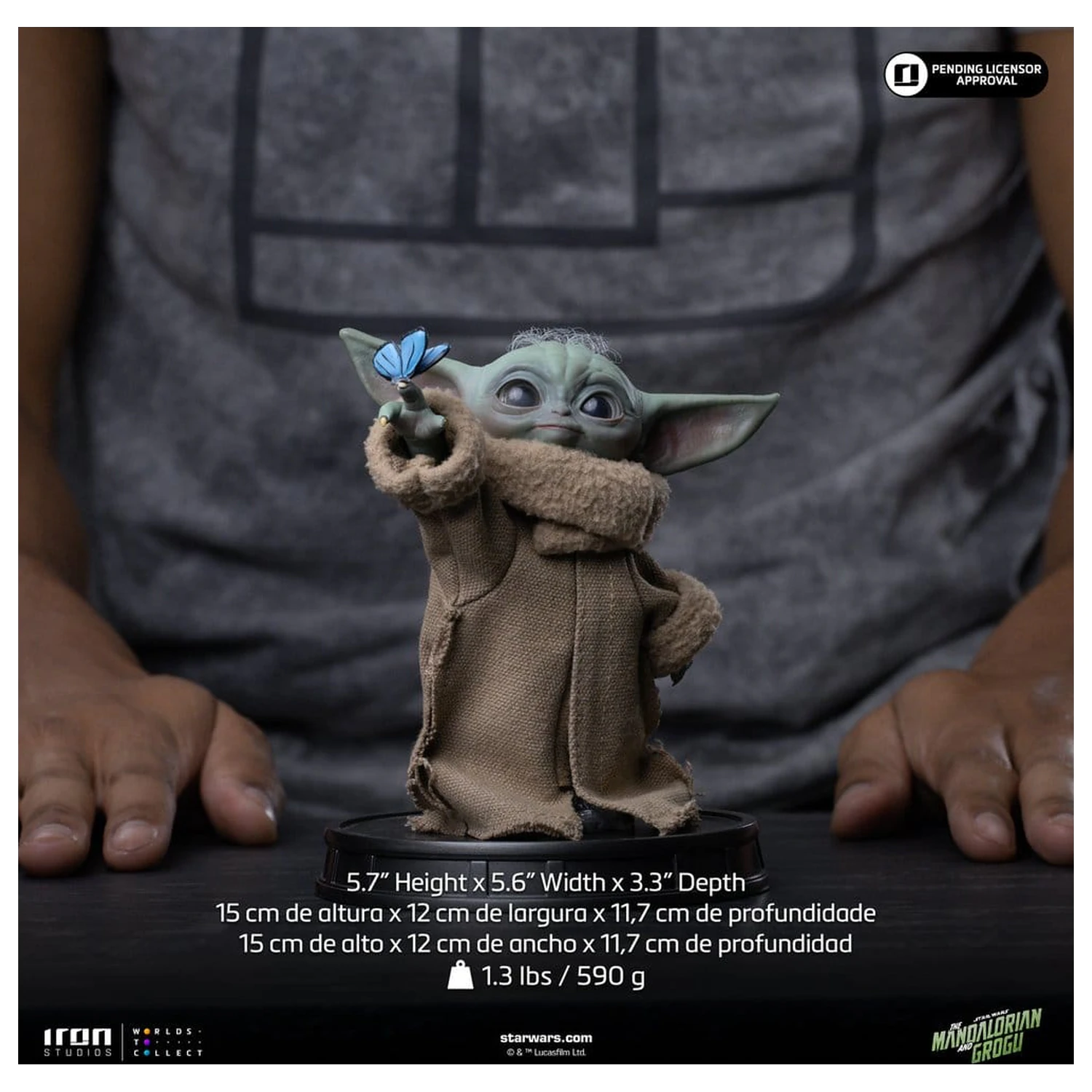 The Mandalorian & Grogu Grogu Collection Statue Grogu Schmetterling Wunder Produktfoto