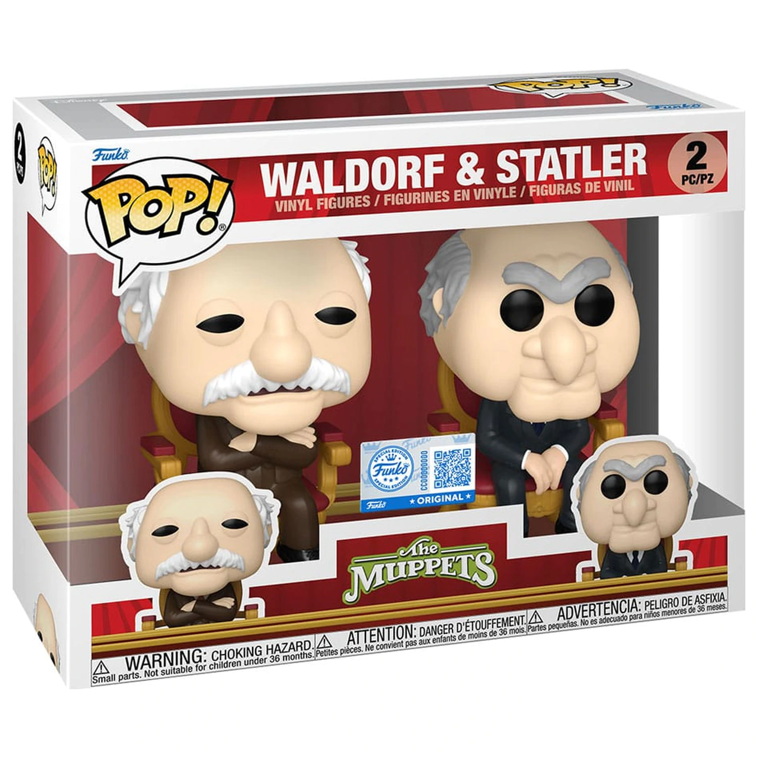 The Muppets Funko POP! Television Vinyl Figuren 2er-Pack Waldorf & Statler 9 cm Produktfoto