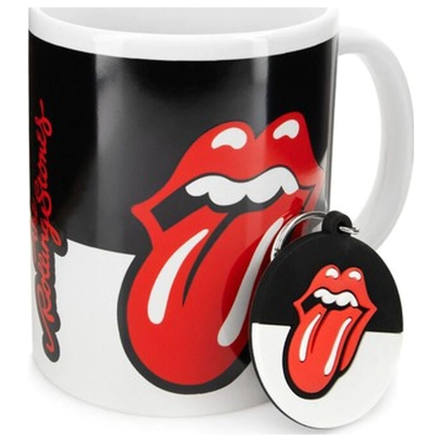 The Rolling Stones Tasse und Schlüsselanhänger Set Produktfoto