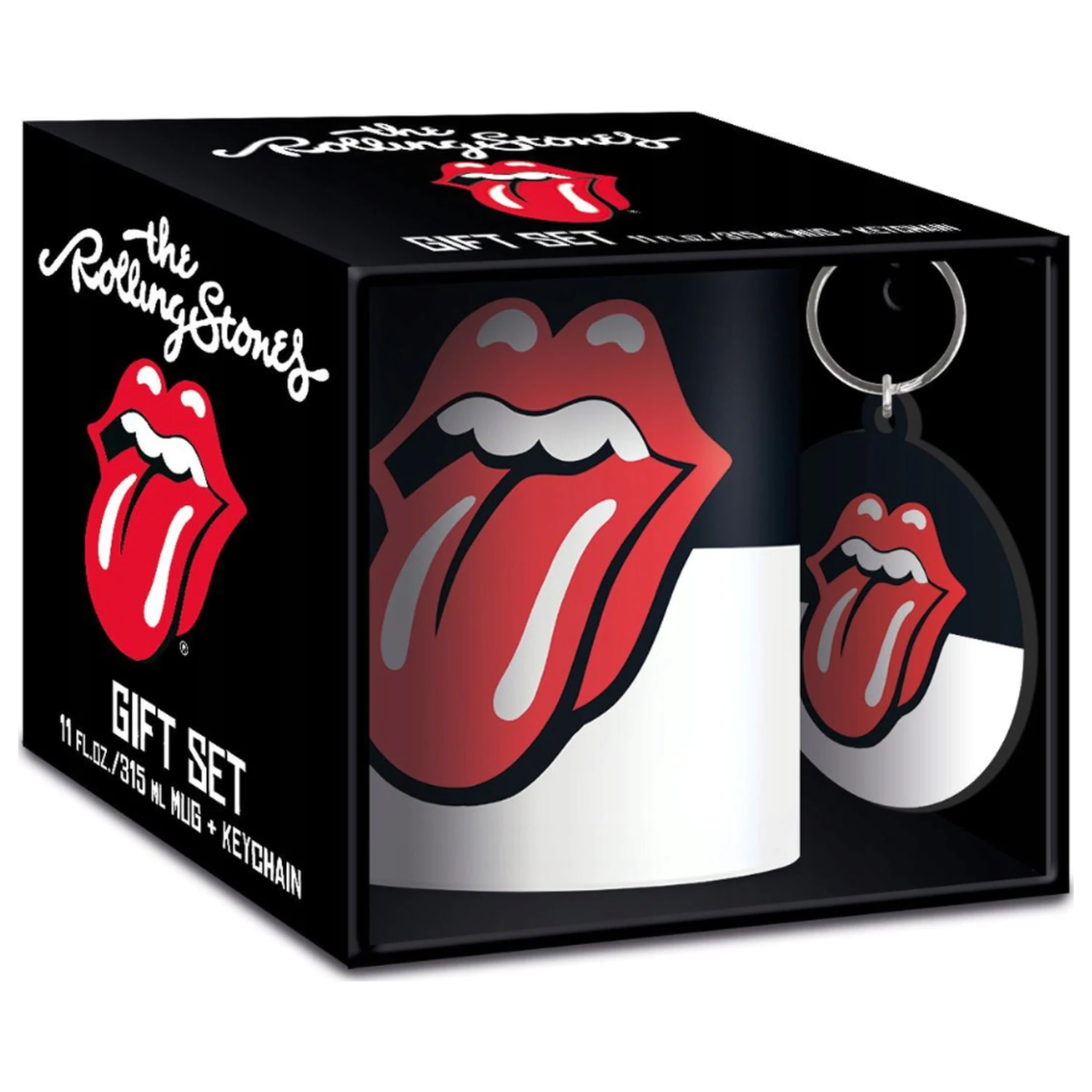 The Rolling Stones Tasse und Schlüsselanhänger Set Produktfoto