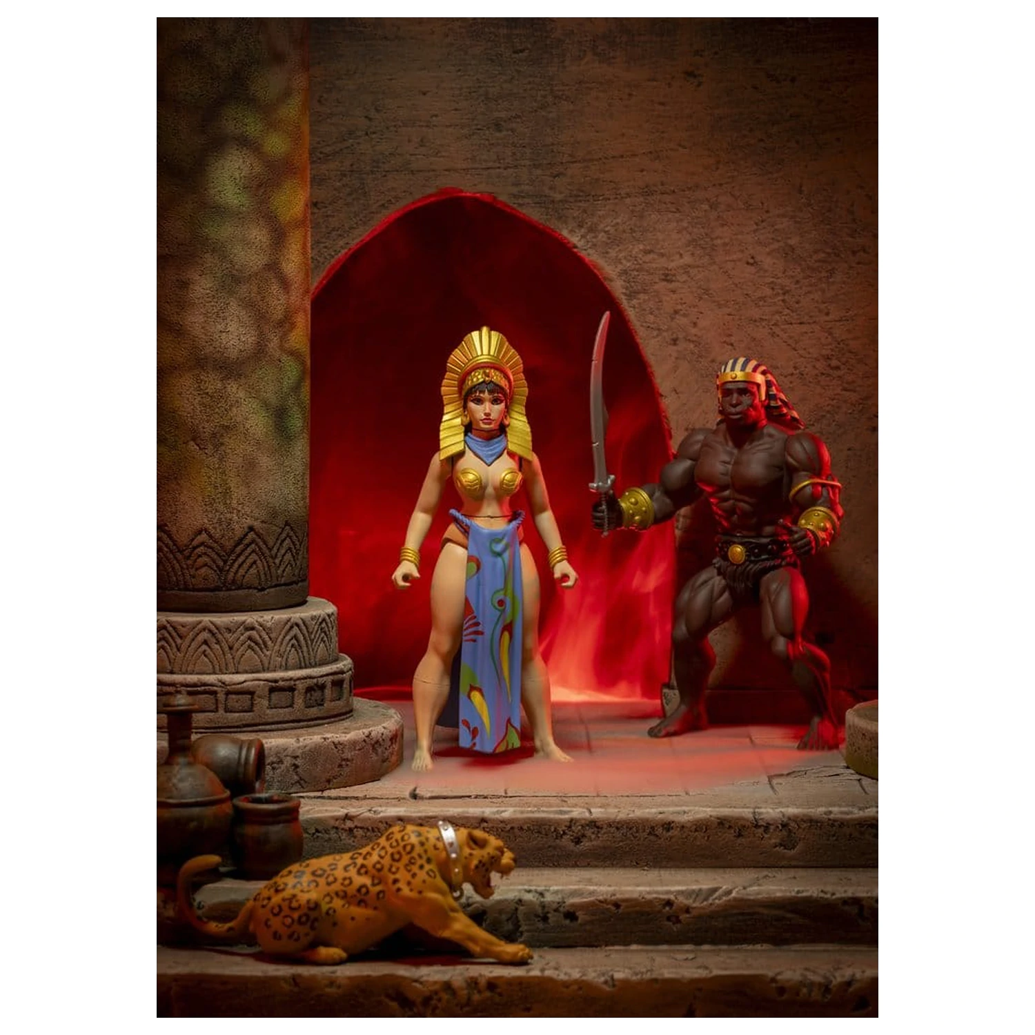The Savage World of Frazetta Actionfiguren Set Egyptian Queen & The Guard (Museum Edition) 14 cm Produktfoto