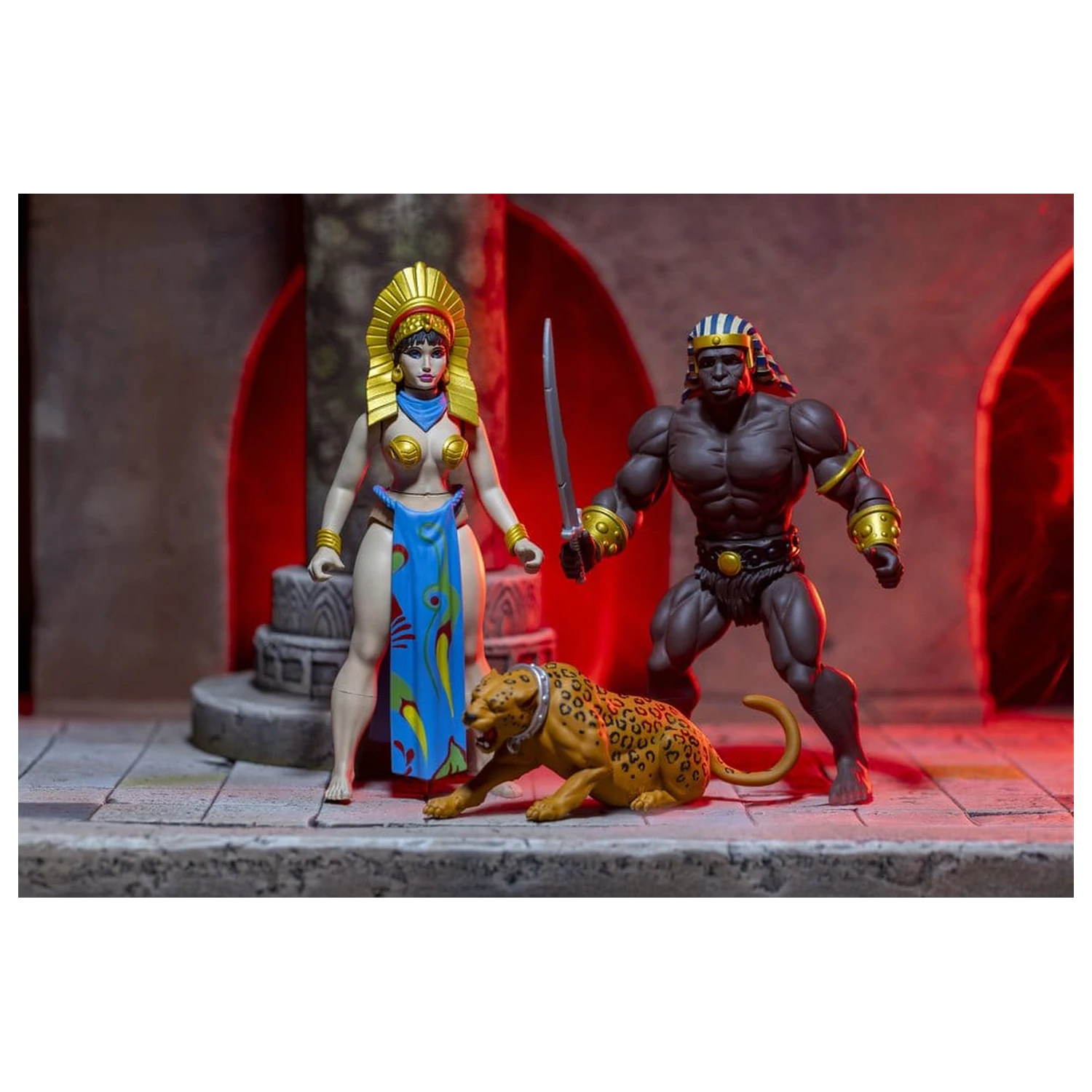 The Savage World of Frazetta Actionfiguren Set Egyptian Queen & The Guard (Museum Edition) 14 cm Produktfoto