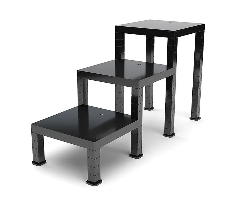 The Simple Stand for Figurn &amp; Models 3-Pack Build-On Type (Black) Produktfoto