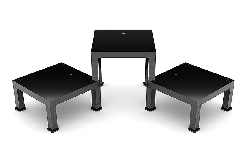The Simple Stand for Figurn &amp; Models 3-Pack Build-On Type (Black) Produktfoto