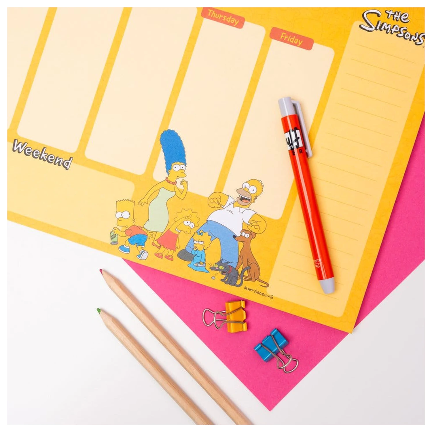 The Simpsons Wochenplaner A4 Produktfoto