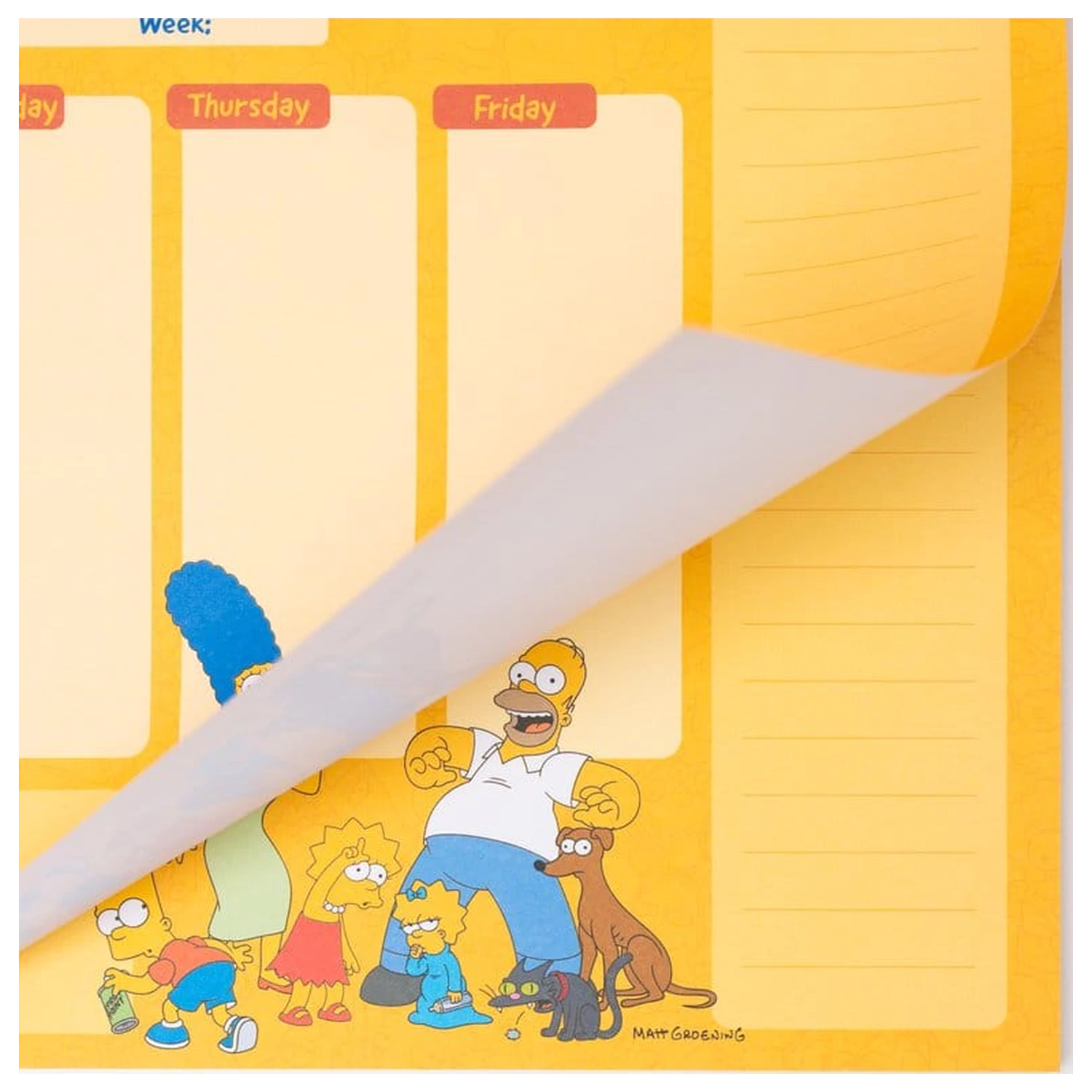 The Simpsons Wochenplaner A4 Produktfoto