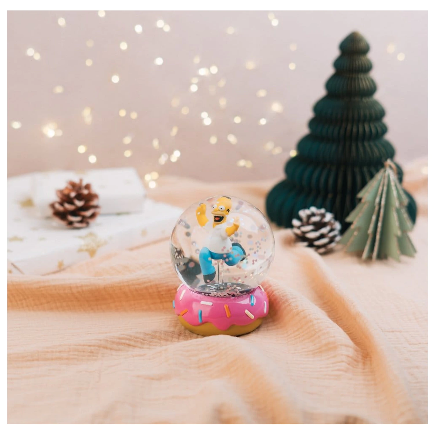 The Simpsons Schneekugel Homer Simpson Donut 10 cm Produktfoto
