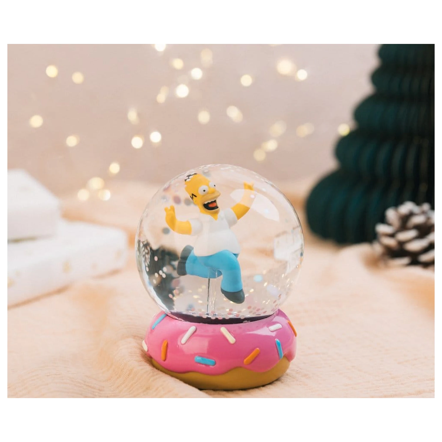 The Simpsons Schneekugel Homer Simpson Donut 10 cm Produktfoto