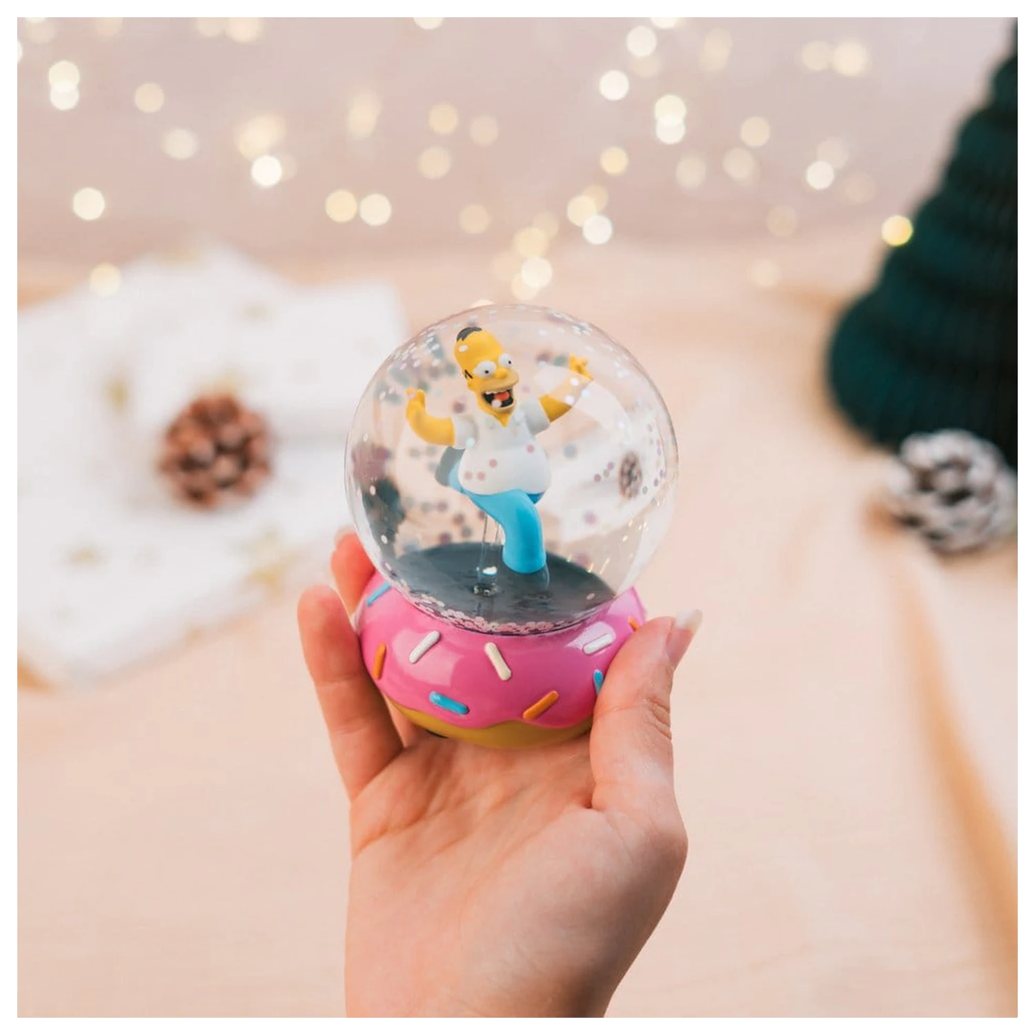The Simpsons Schneekugel Homer Simpson Donut 10 cm Produktfoto