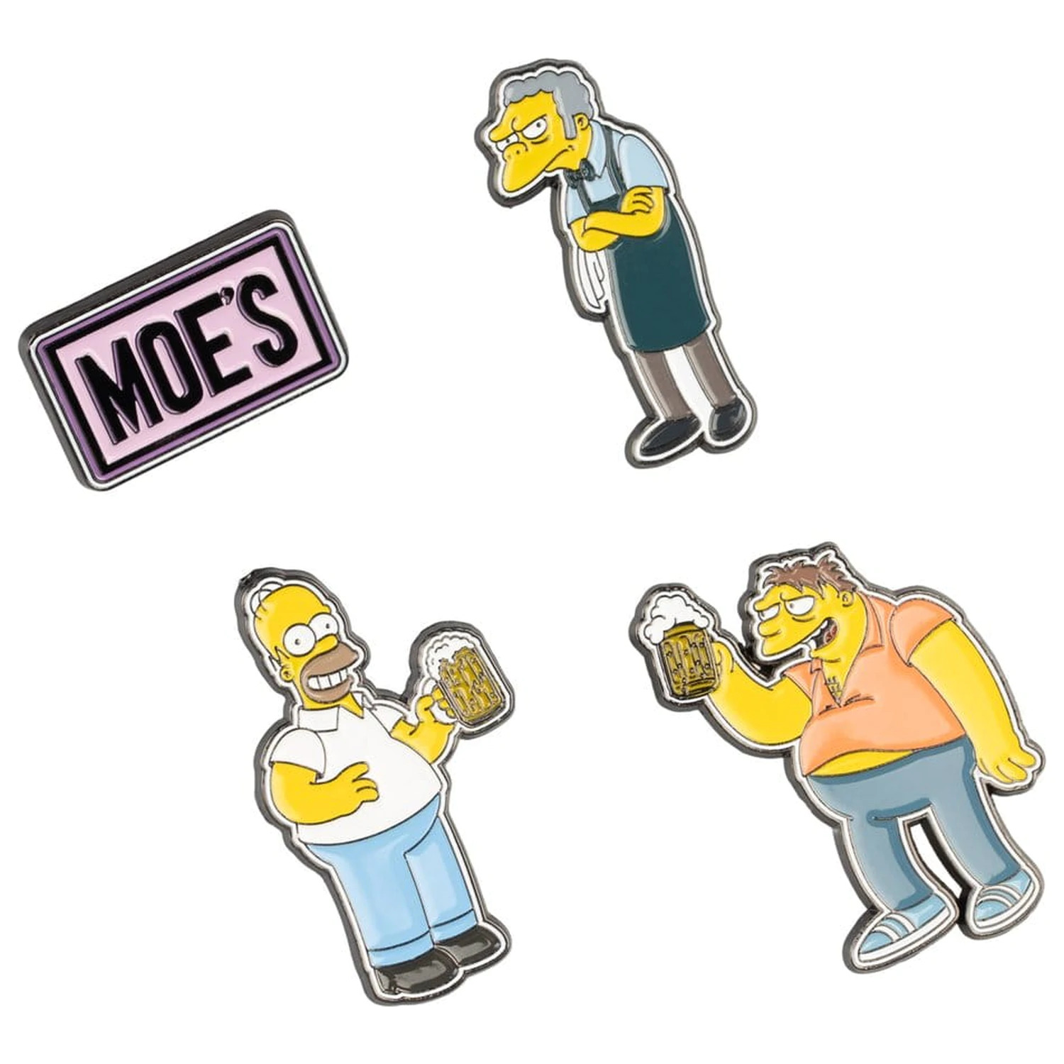 The Simpsons Pin Badges Set von 4 Moe's Tavern Produktfoto