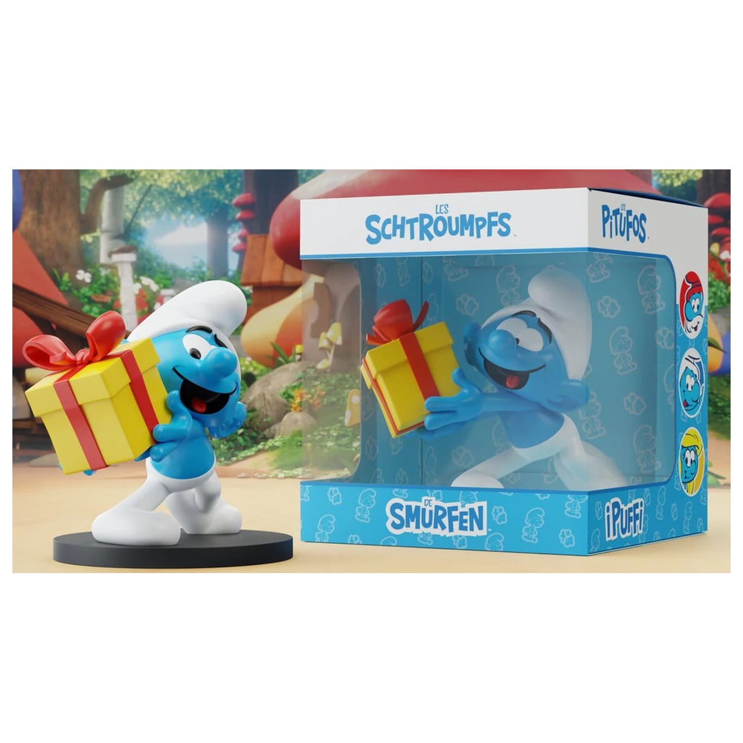 The Smurfs Statue Jokey Smurf with Gift 10 cm Produktfoto
