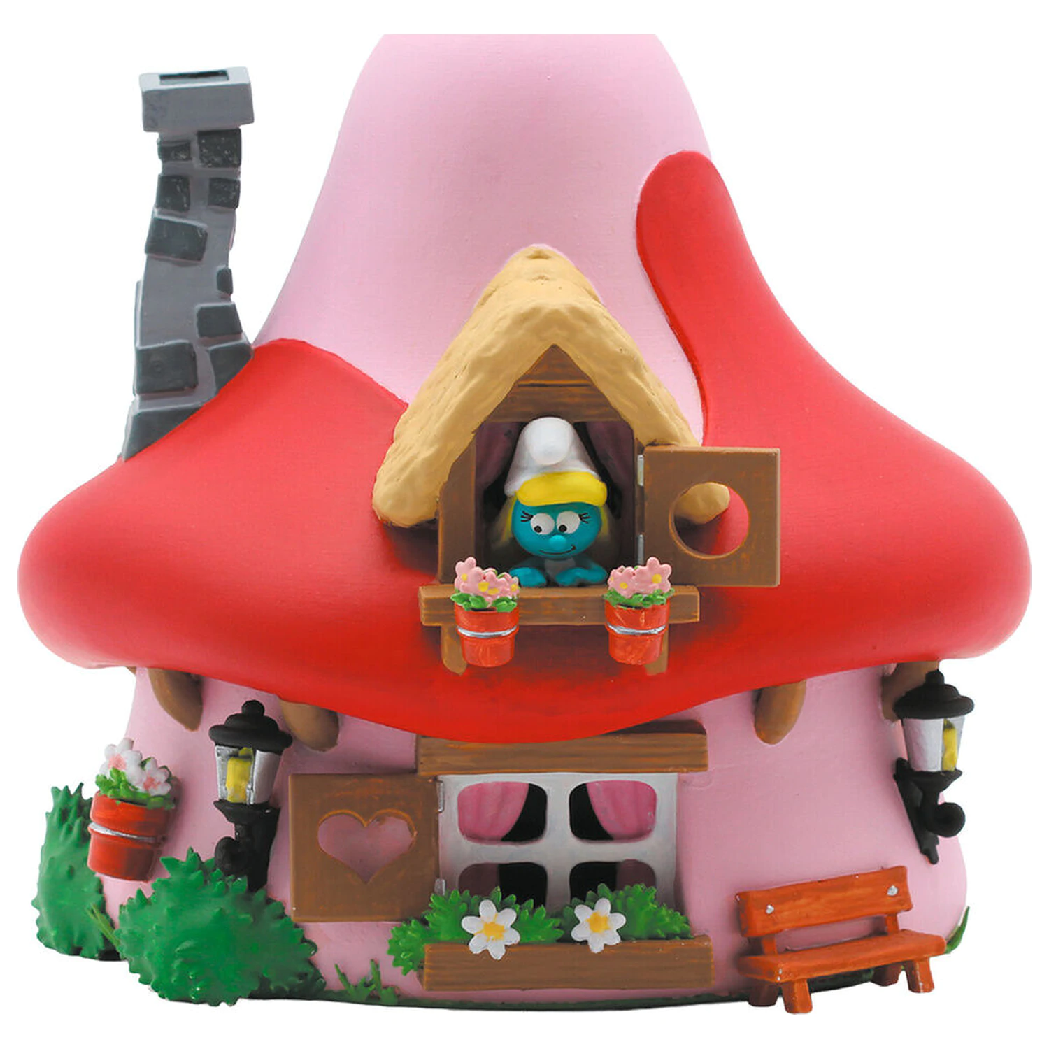 The Smurfs - Smurfette Mushroom House Spardosenfigur 15cm Produktfoto