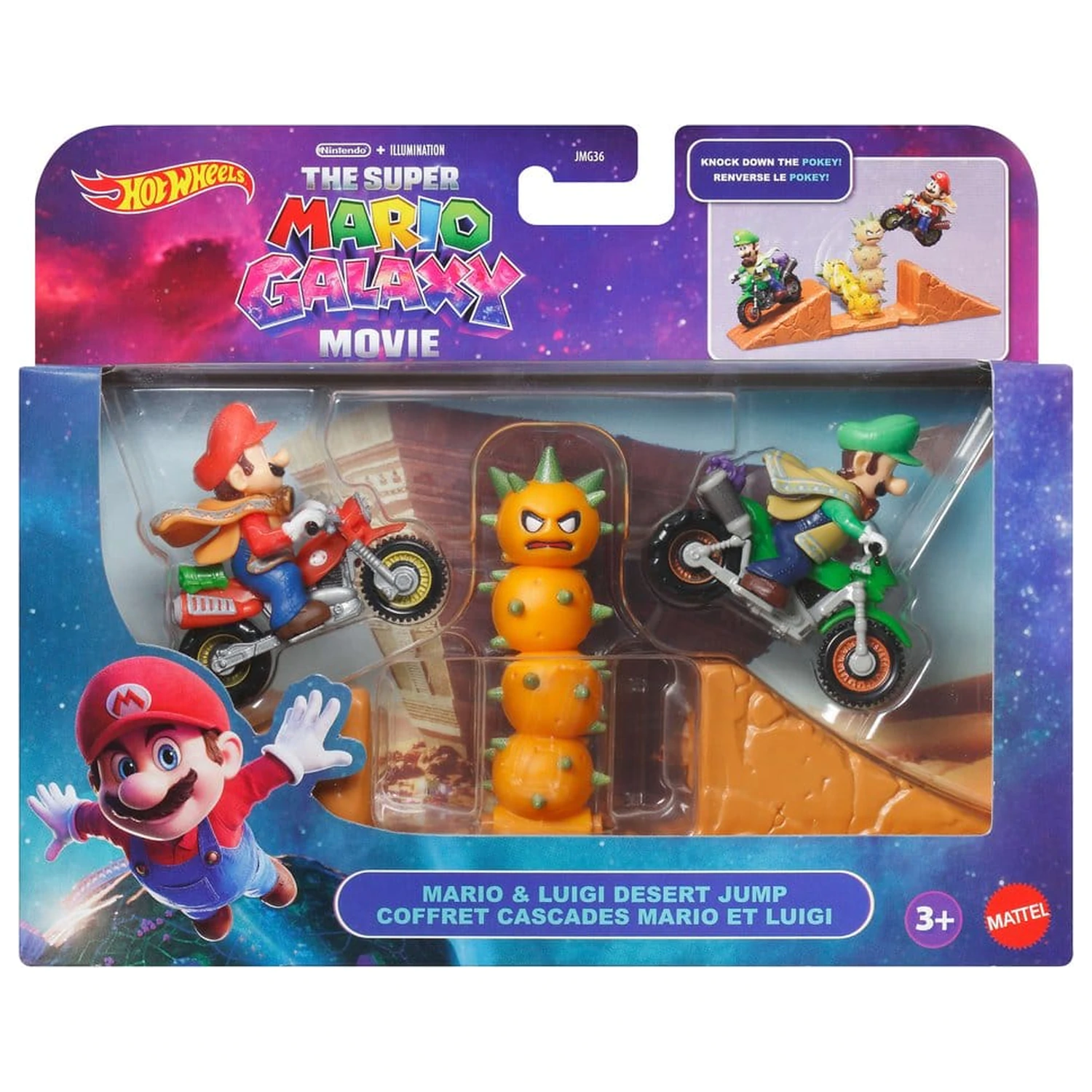 The Super Mario Galaxy Movie Hot Wheels Spielset Mario & Luigi Desert Jump Produktfoto