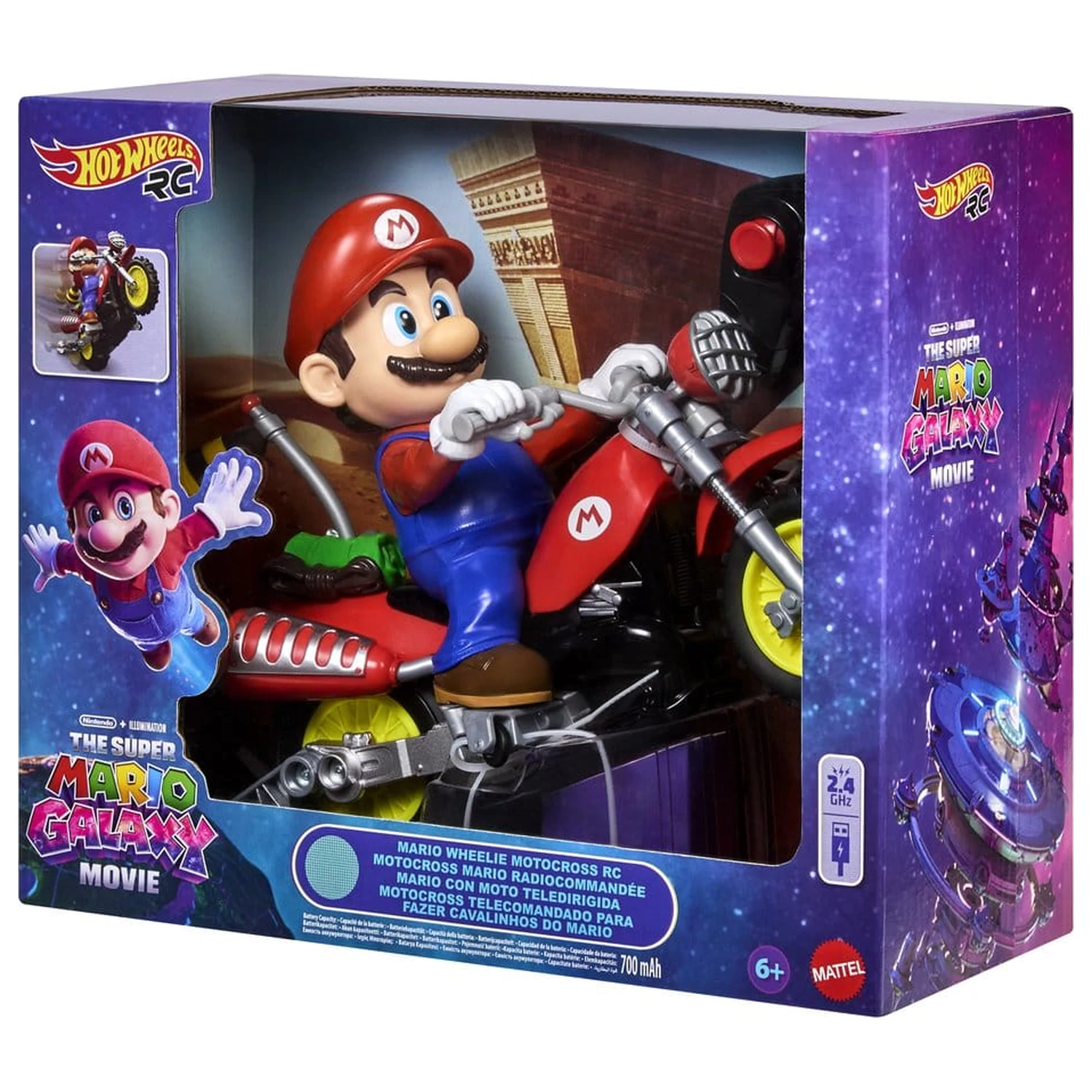 The Super Mario Galaxy Movie Hot Wheels RC Fahrzeug Mario Wheelie Motocross Produktfoto