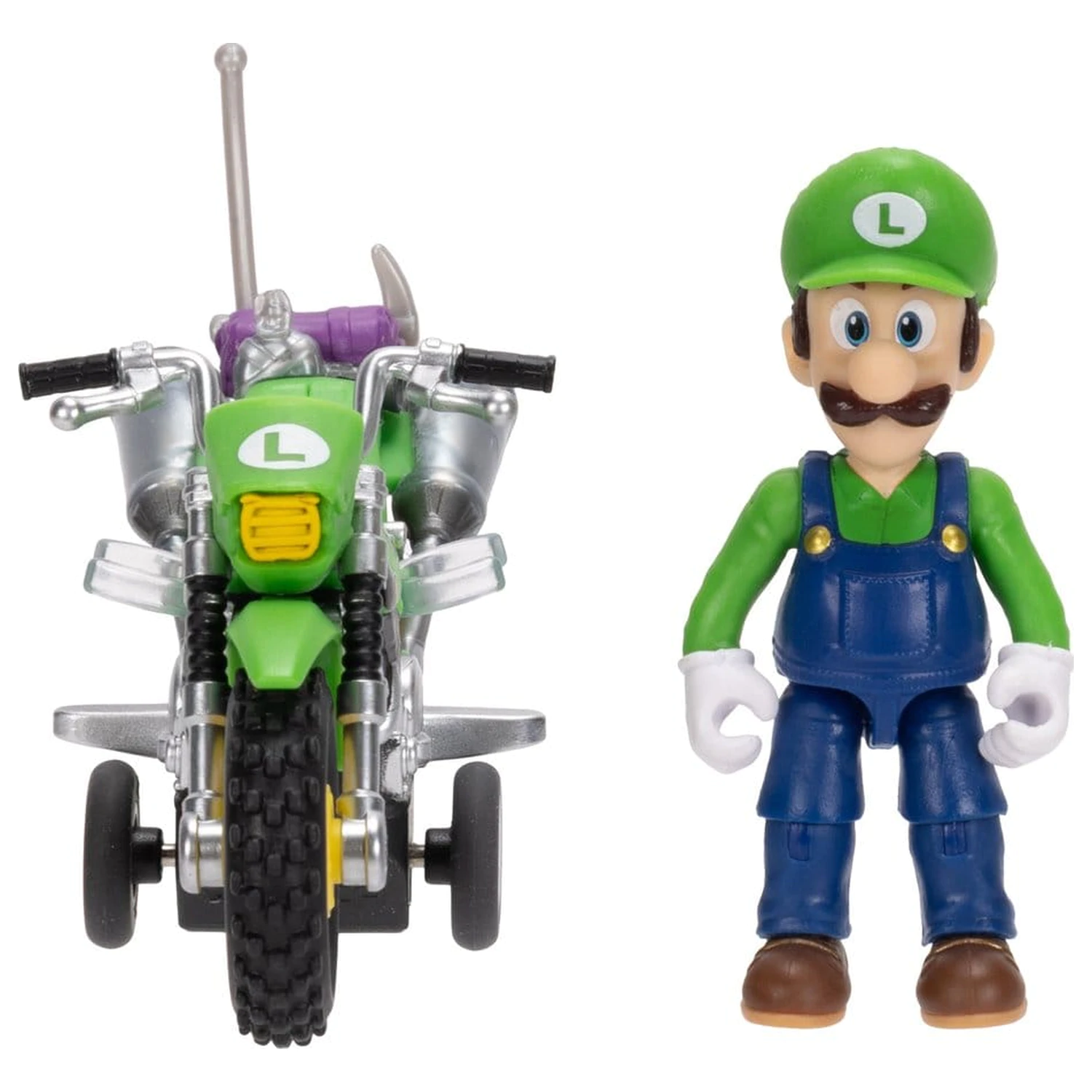 The Super Mario Galaxy Movie Actionfigur mit Rückziehmotorrad Luigi 6 cm Produktfoto