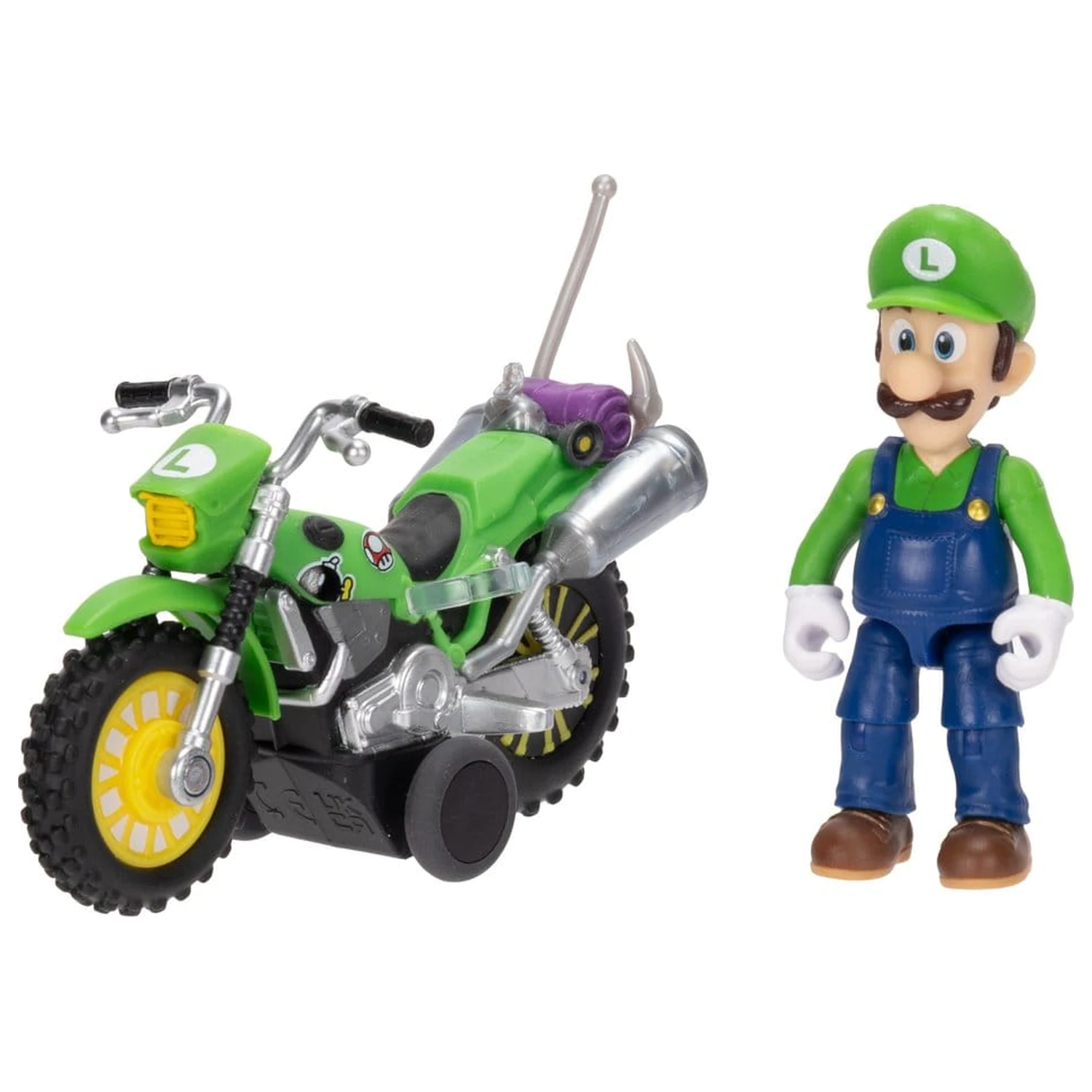 The Super Mario Galaxy Movie Actionfigur mit Rückziehmotorrad Luigi 6 cm Produktfoto