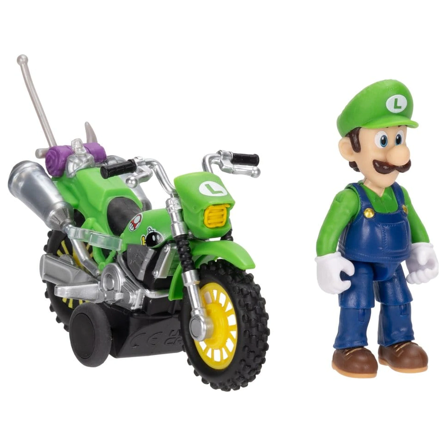 The Super Mario Galaxy Movie Actionfigur mit Rückziehmotorrad Luigi 6 cm Produktfoto