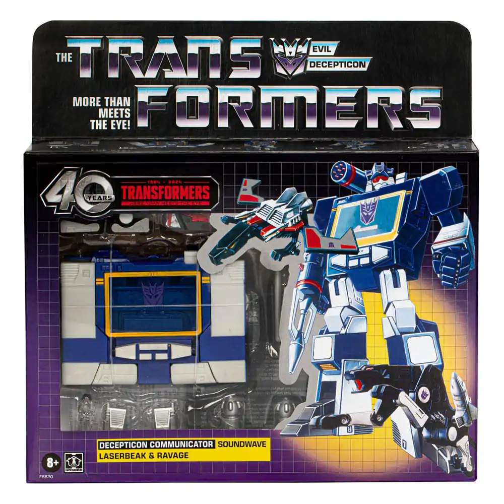 The Transformers Retro G1 Actionfigur Decepticon Communicator Soundwave with Laserbeak &amp; Ravage 18 cm Produktfoto