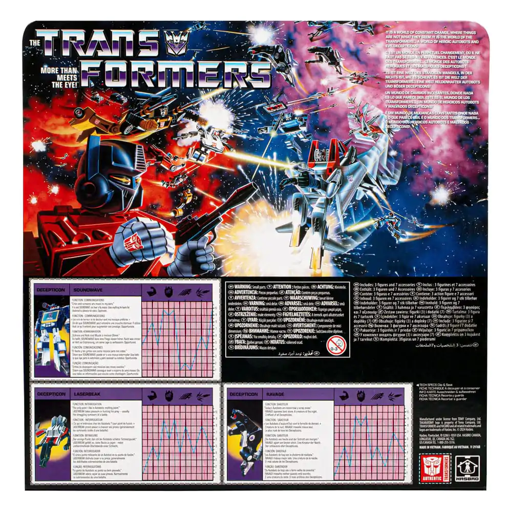 The Transformers Retro G1 Actionfigur Decepticon Communicator Soundwave with Laserbeak &amp; Ravage 18 cm Produktfoto