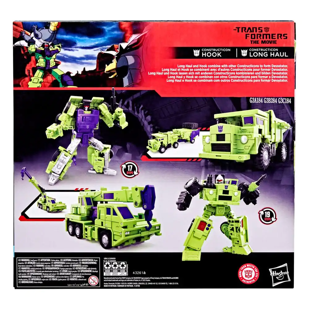 The Transformers: The Movie Action Figure 2er-Pack Constructicon Hook & Constructicon Long Haul 16 cm Produktfoto