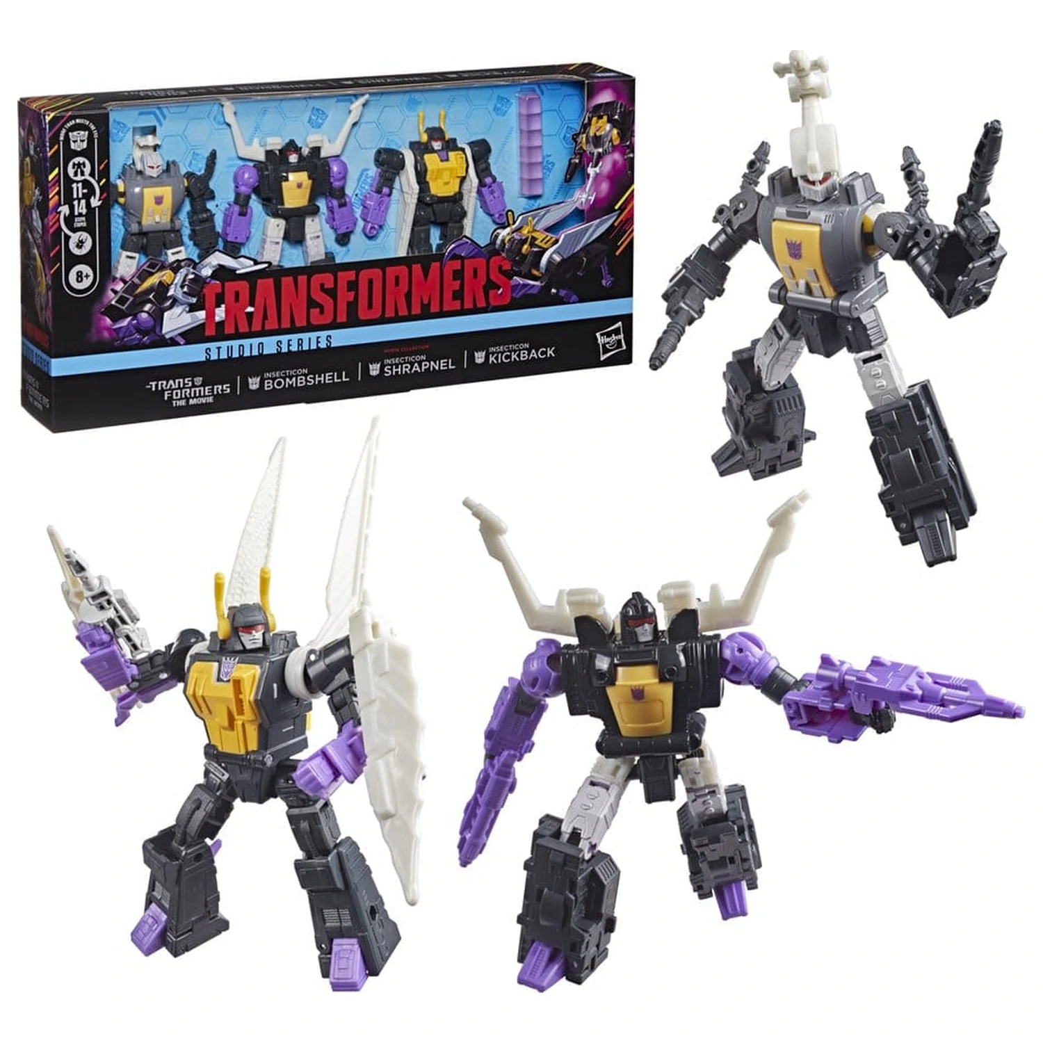 The Transformers: The Movie Studio Series Deluxe Class Actionfigur 3er-Pack Insecticon Bombshell, Shrapnel & Kickback 14 cm Produktfoto