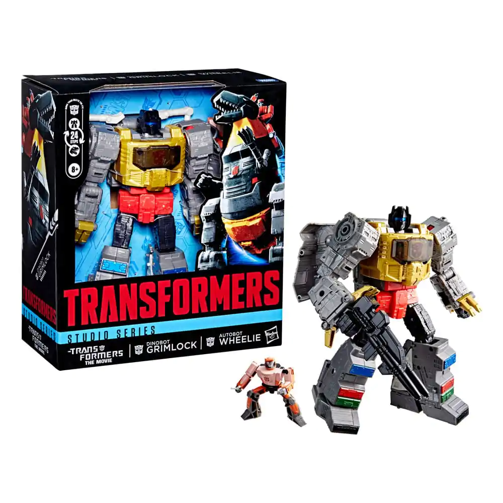The Transformers: The Movie Studio Series Leader Class Actionfigur Dinobot Grimlock & Autobot Wheelie 22 cm Produktfoto