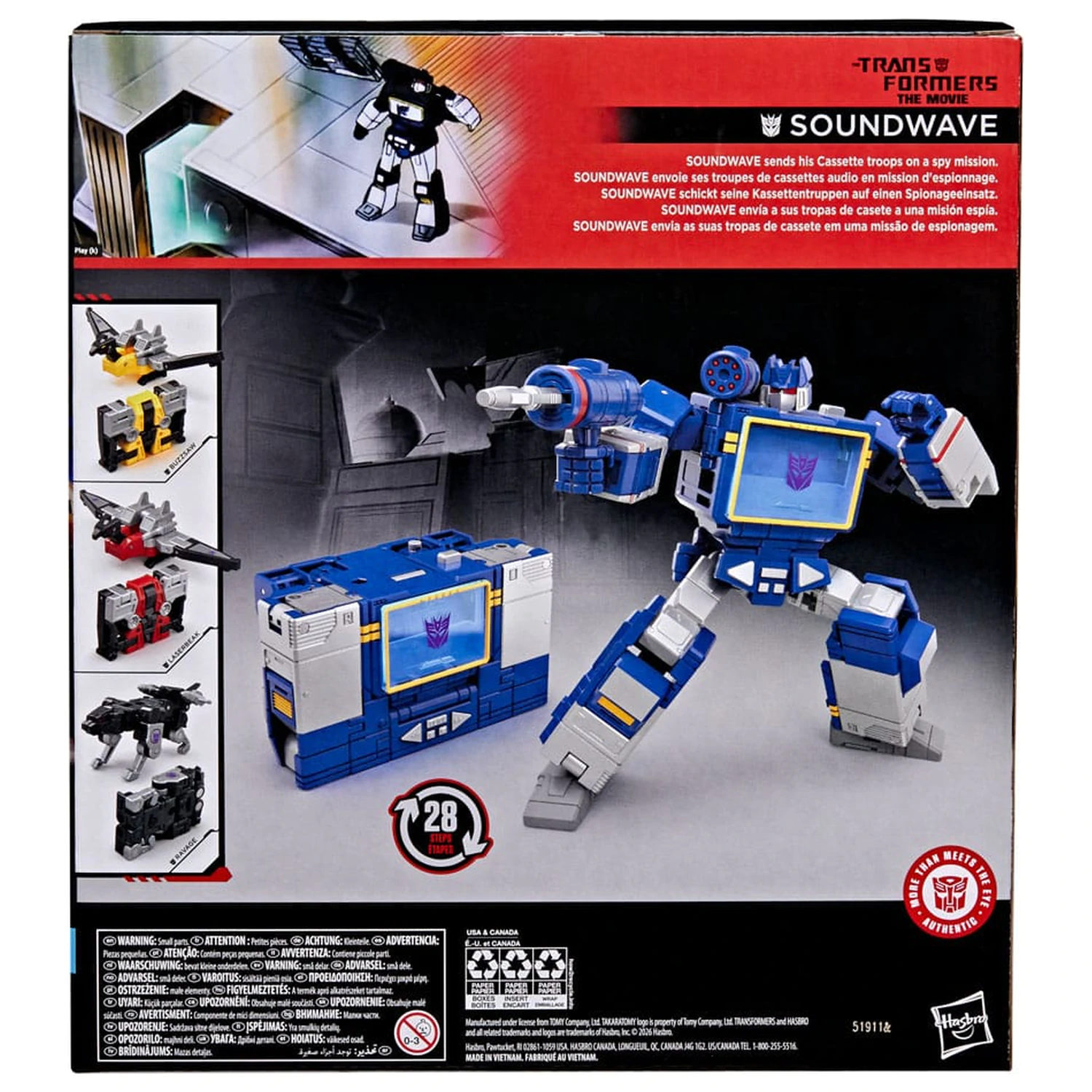 The Transformers: The Movie Studio Series Leader Class Action-Figur Soundwave 22 cm Produktfoto