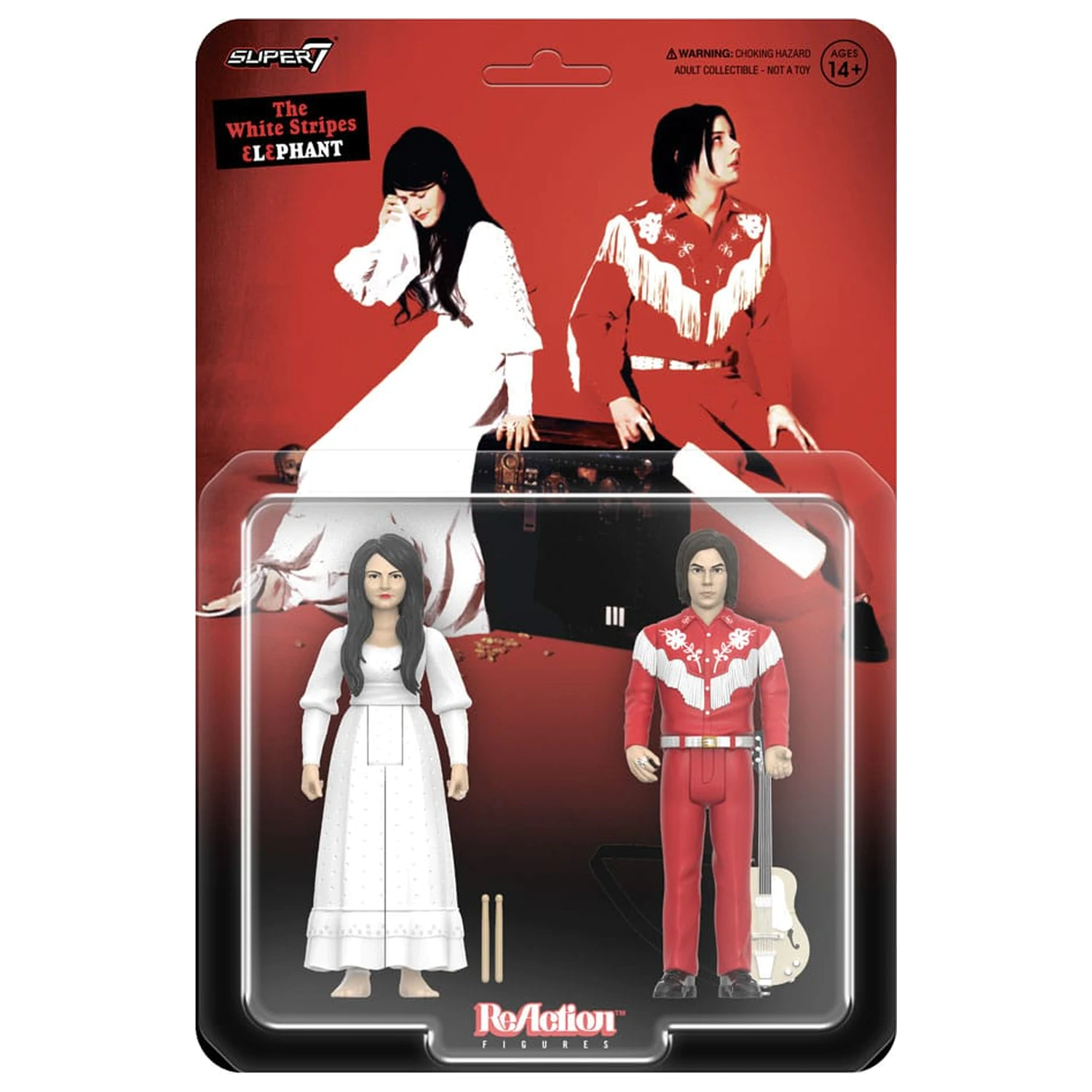 The White Stripes ReAction Actionfiguren 2er-Pack Wave 02 The White Stripes (Elephant) 10 cm Produktfoto
