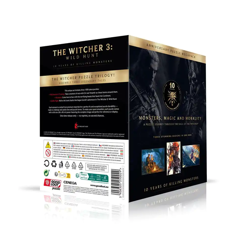 The Witcher 3 Puzzle Trilogie Wild Hunt 10 Jahre Killing Monsters (3 x 1000 Teile) Produktfoto