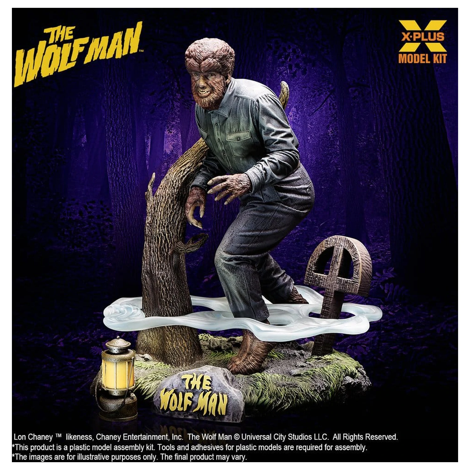 The Wolf Man Kunststoffmodellbausatz 1/8 Lon Chaney Jr. als Wolf Man 22 cm (Reproduktion) Produktfoto