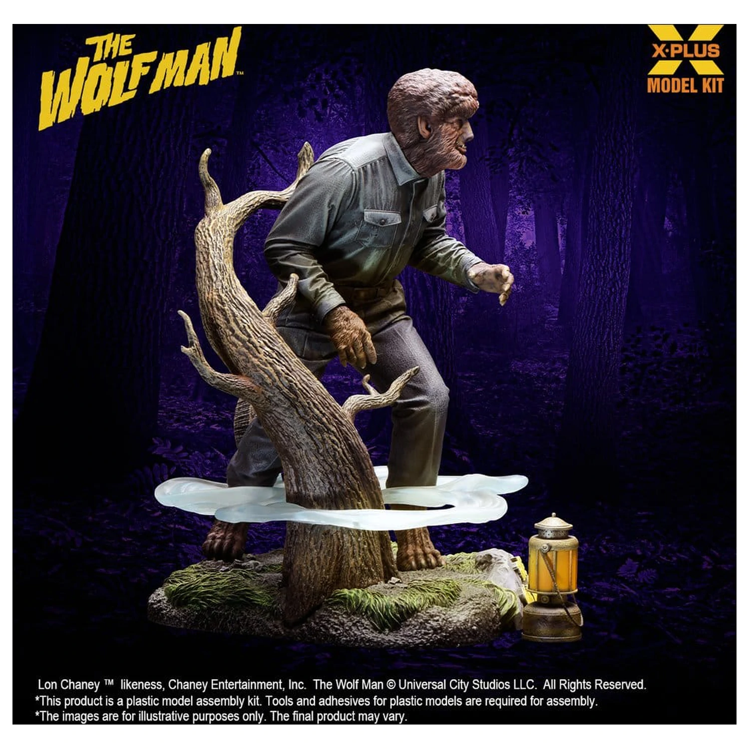 The Wolf Man Kunststoffmodellbausatz 1/8 Lon Chaney Jr. als Wolf Man 22 cm (Reproduktion) Produktfoto