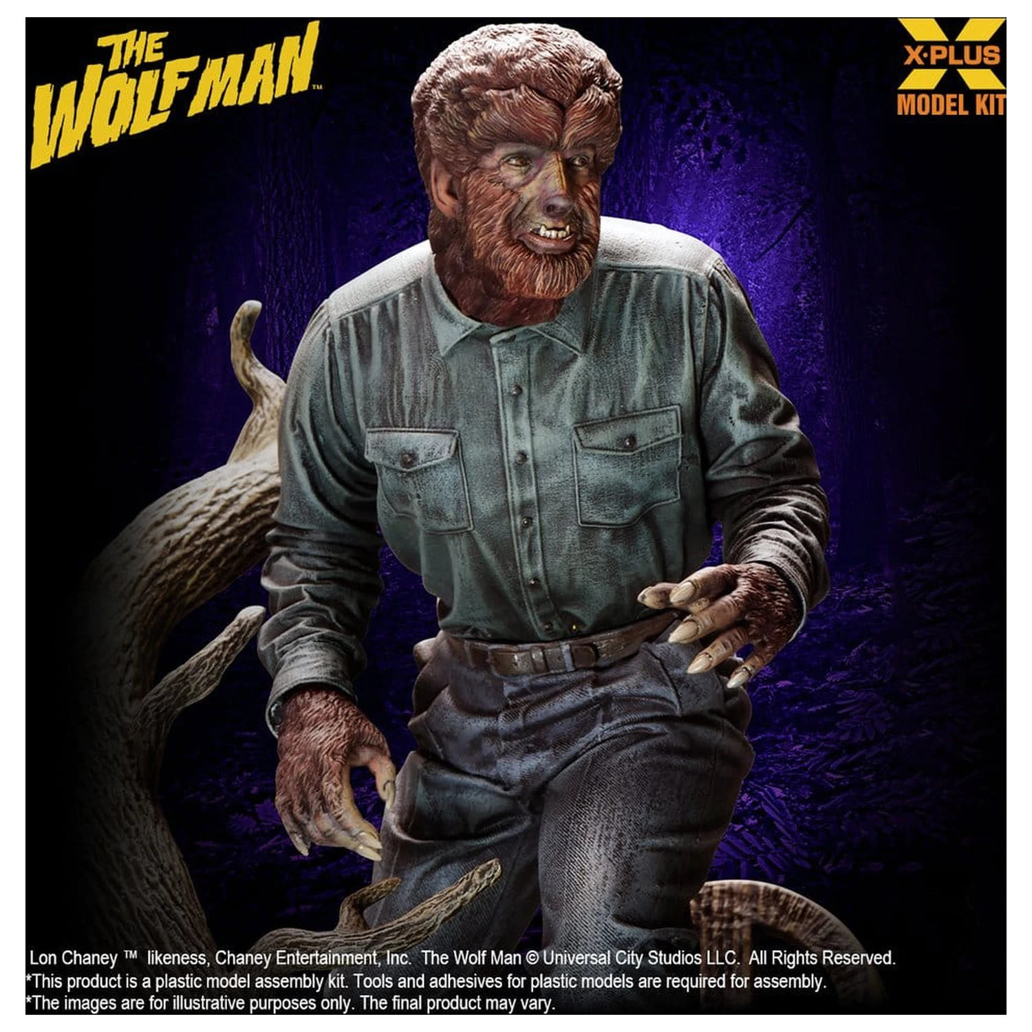 The Wolf Man Kunststoffmodellbausatz 1/8 Lon Chaney Jr. als Wolf Man 22 cm (Reproduktion) Produktfoto