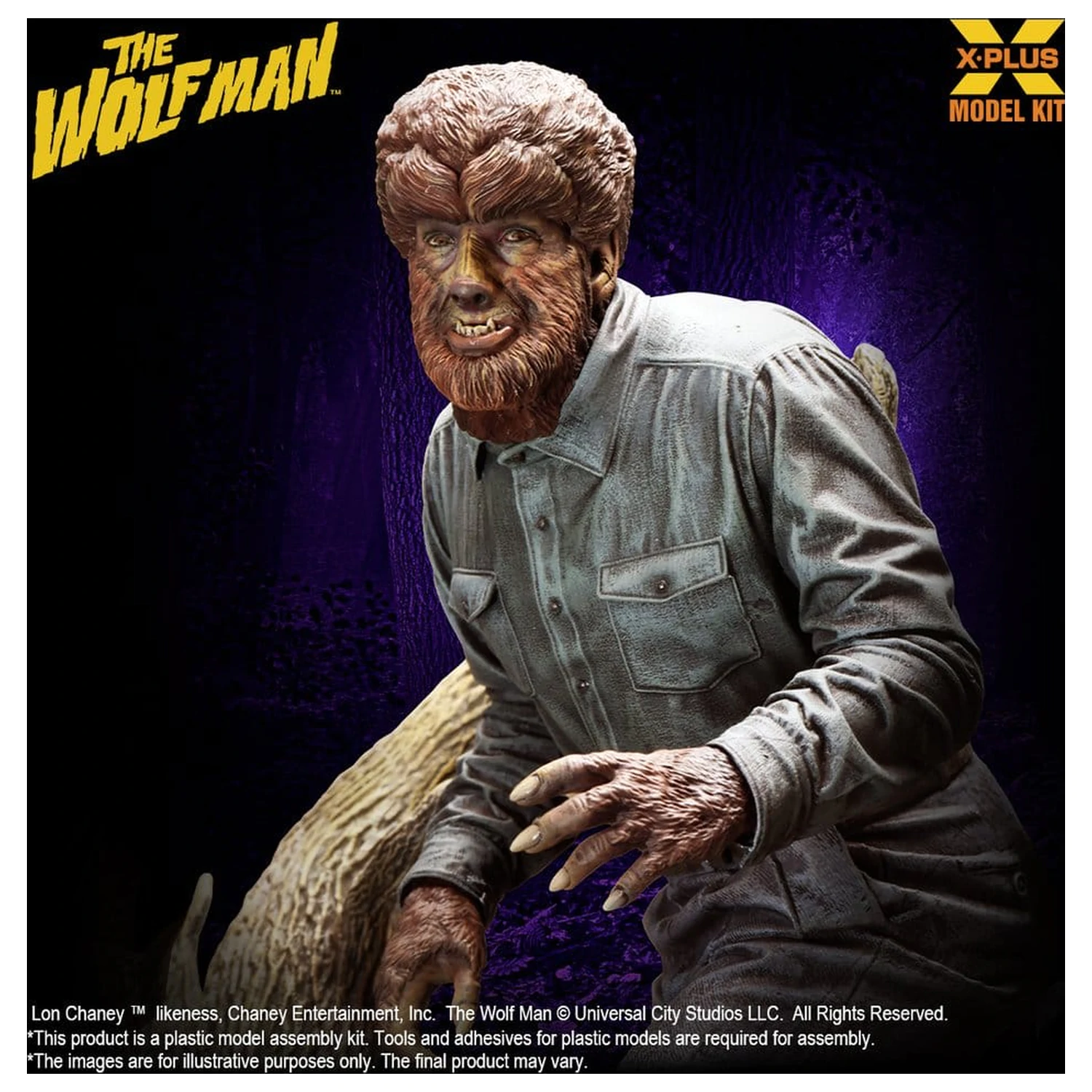 The Wolf Man Kunststoffmodellbausatz 1/8 Lon Chaney Jr. als Wolf Man 22 cm (Reproduktion) Produktfoto