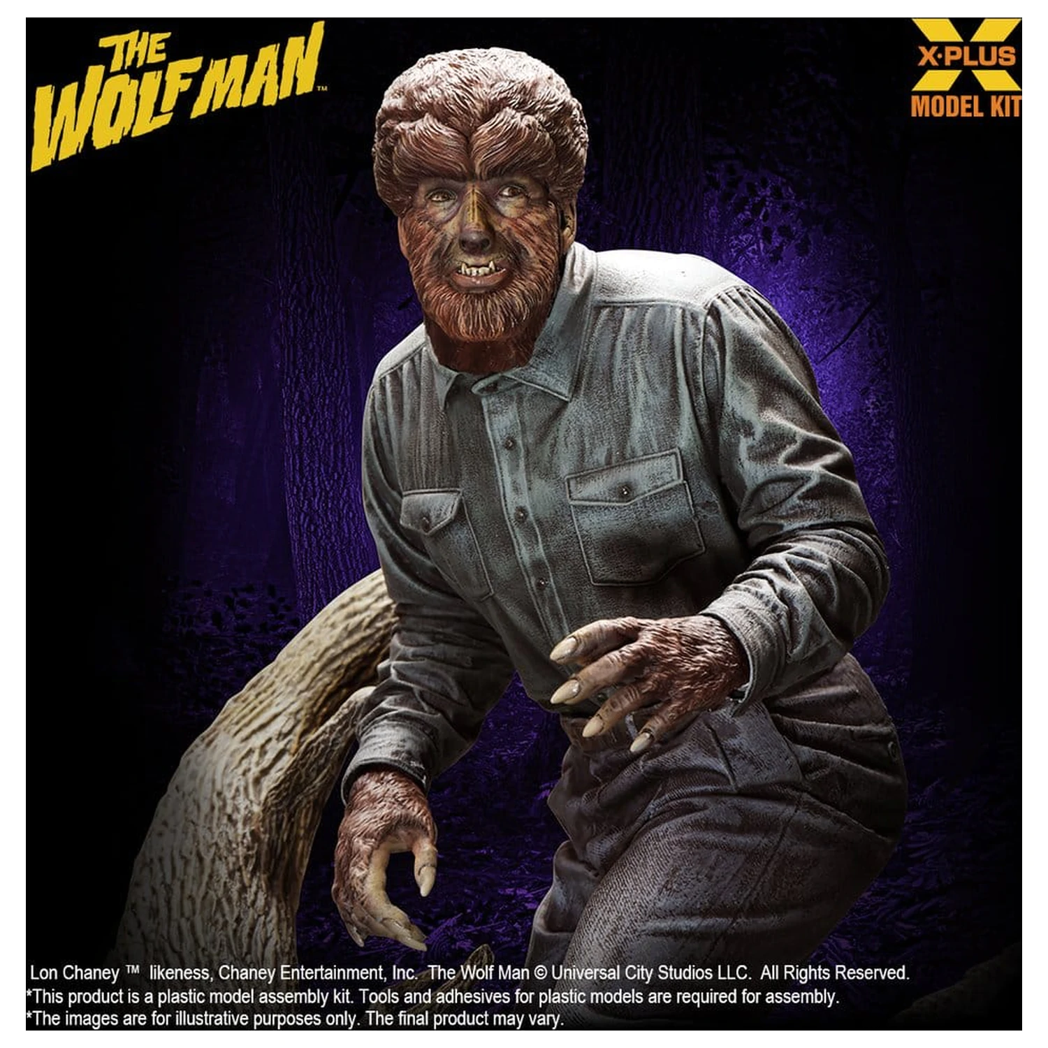 The Wolf Man Kunststoffmodellbausatz 1/8 Lon Chaney Jr. als Wolf Man 22 cm (Reproduktion) Produktfoto