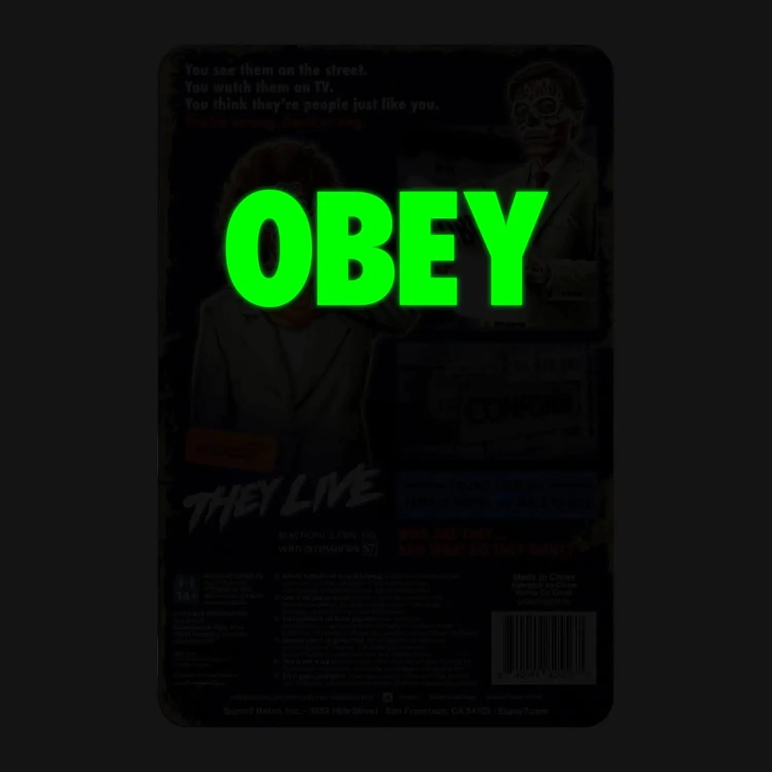 Sie leben ReAction Actionfigur Wave 02 Male Ghoul (Glow) 10 cm Produktfoto
