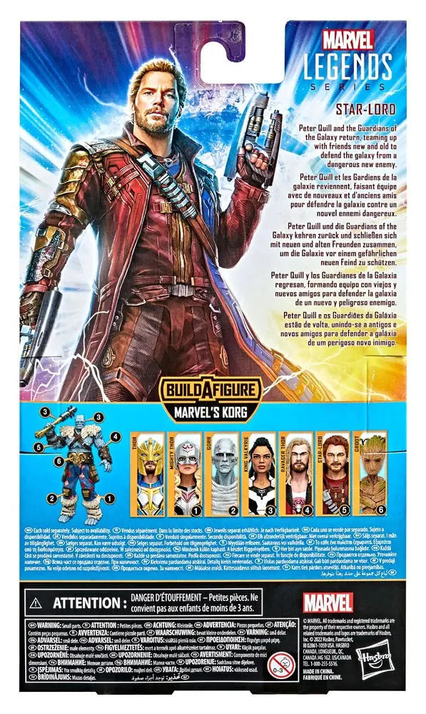 Thor: Love and Thunder Marvel Legends Series Actionfigur 2022 Marvel's Korg BAF #5: Star-Lord 15 cm Produktfoto